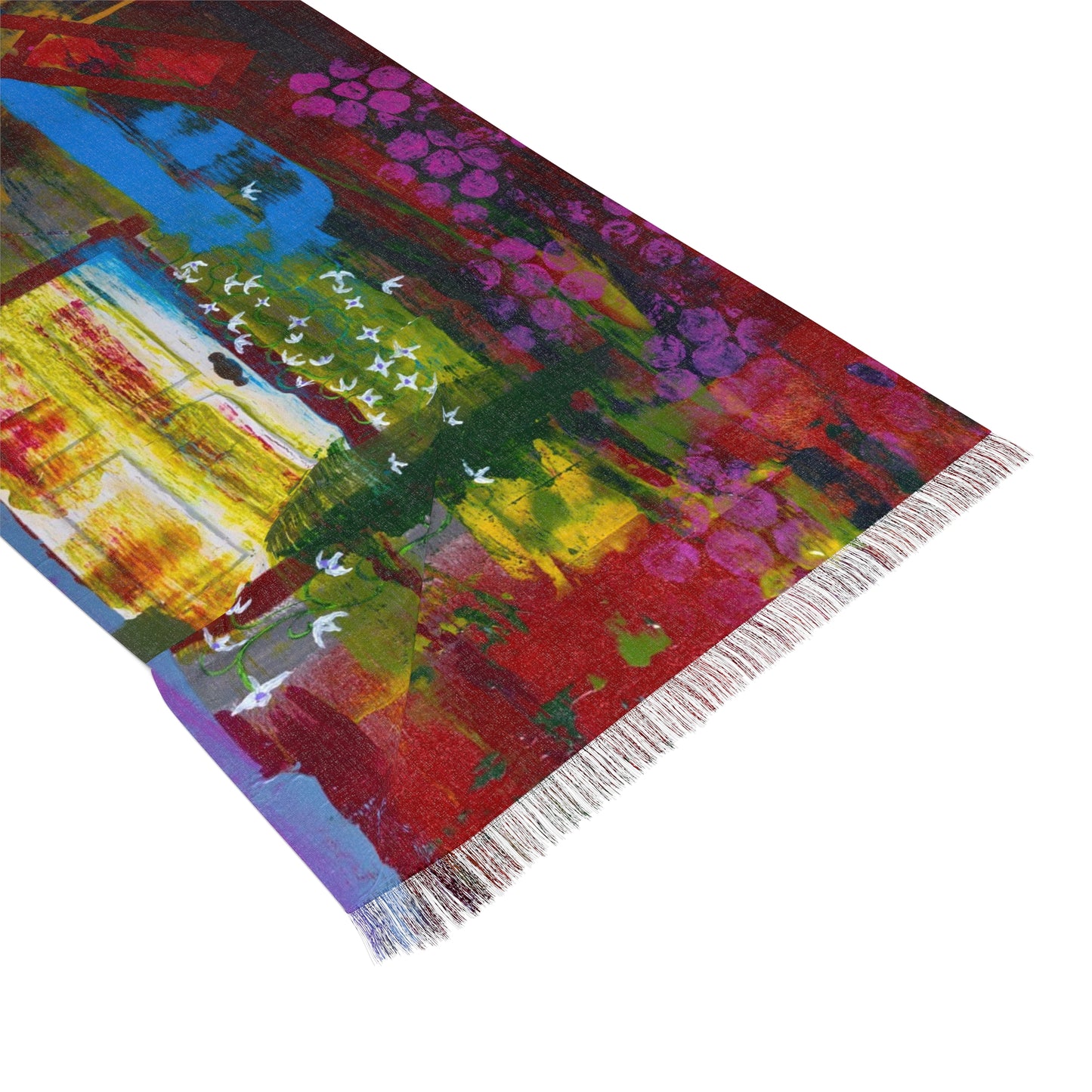Colorful Artistic Light Scarf - Vibrant Abstract Design for All Seasons