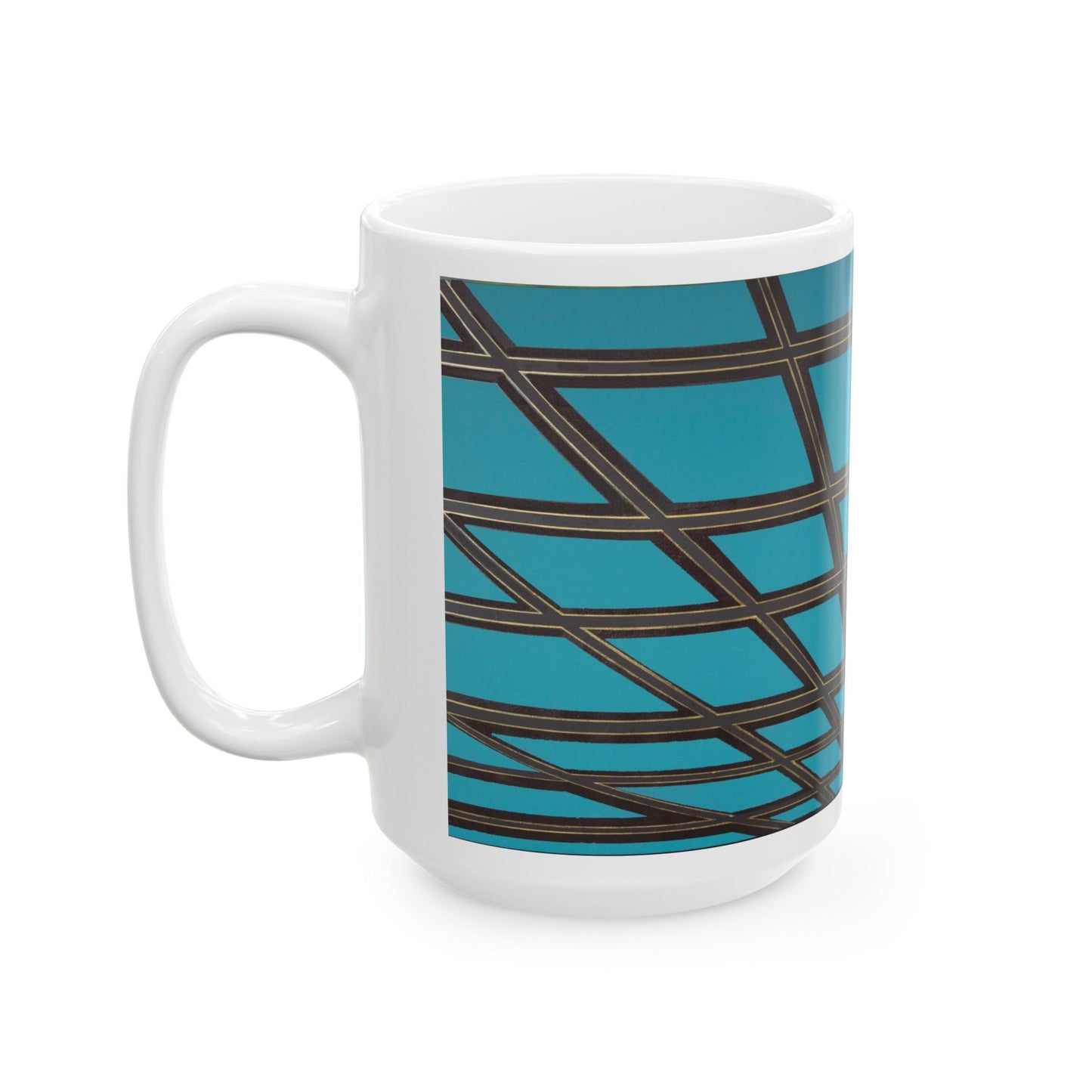 Stylish Geometric Ceramic Mug | Unique Gift for Coffee Lovers, Office Decor, Birthday Present, Home Accessories, Artistic Drinkware