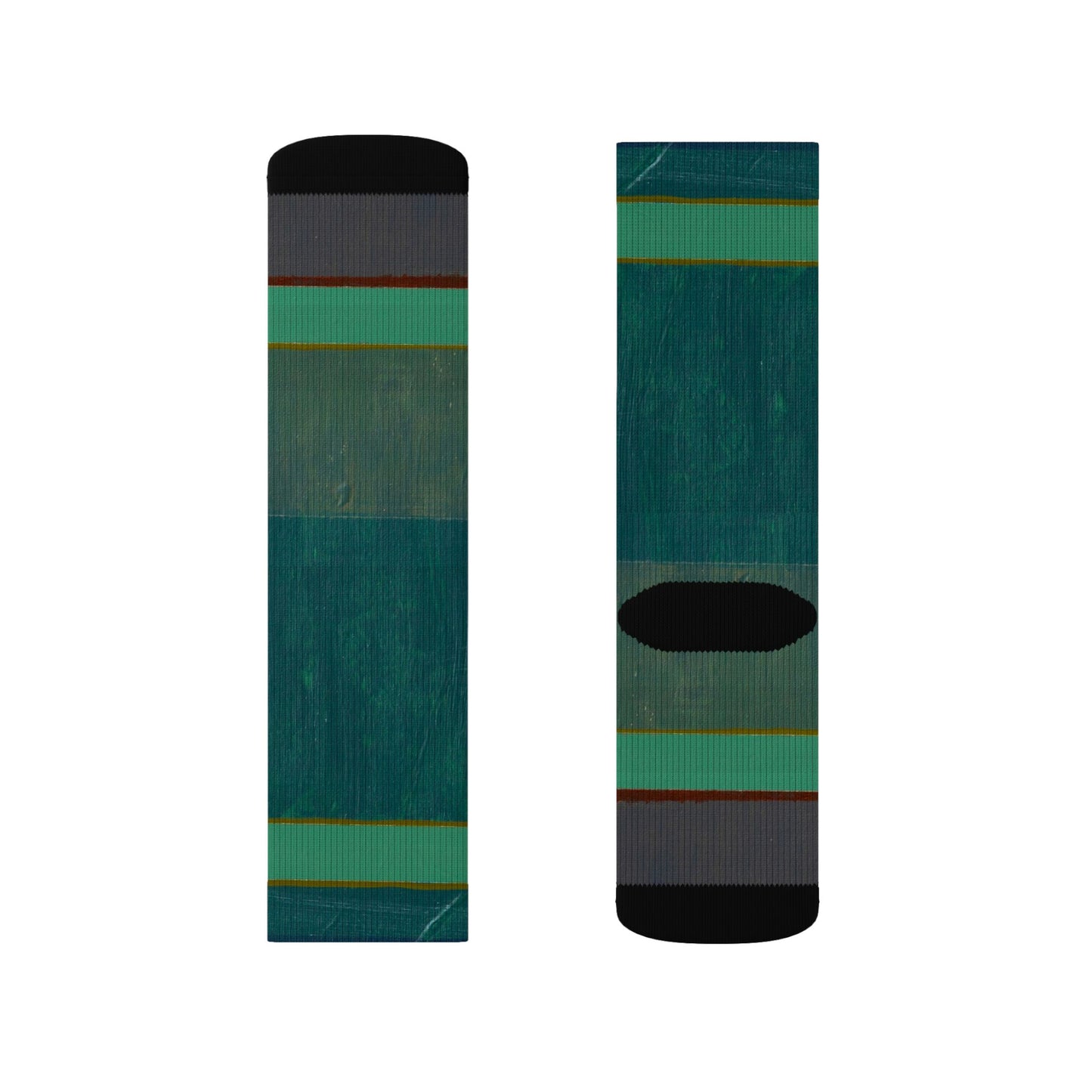 Striped Green Sublimation Socks — Comfortable Everyday Crew Socks