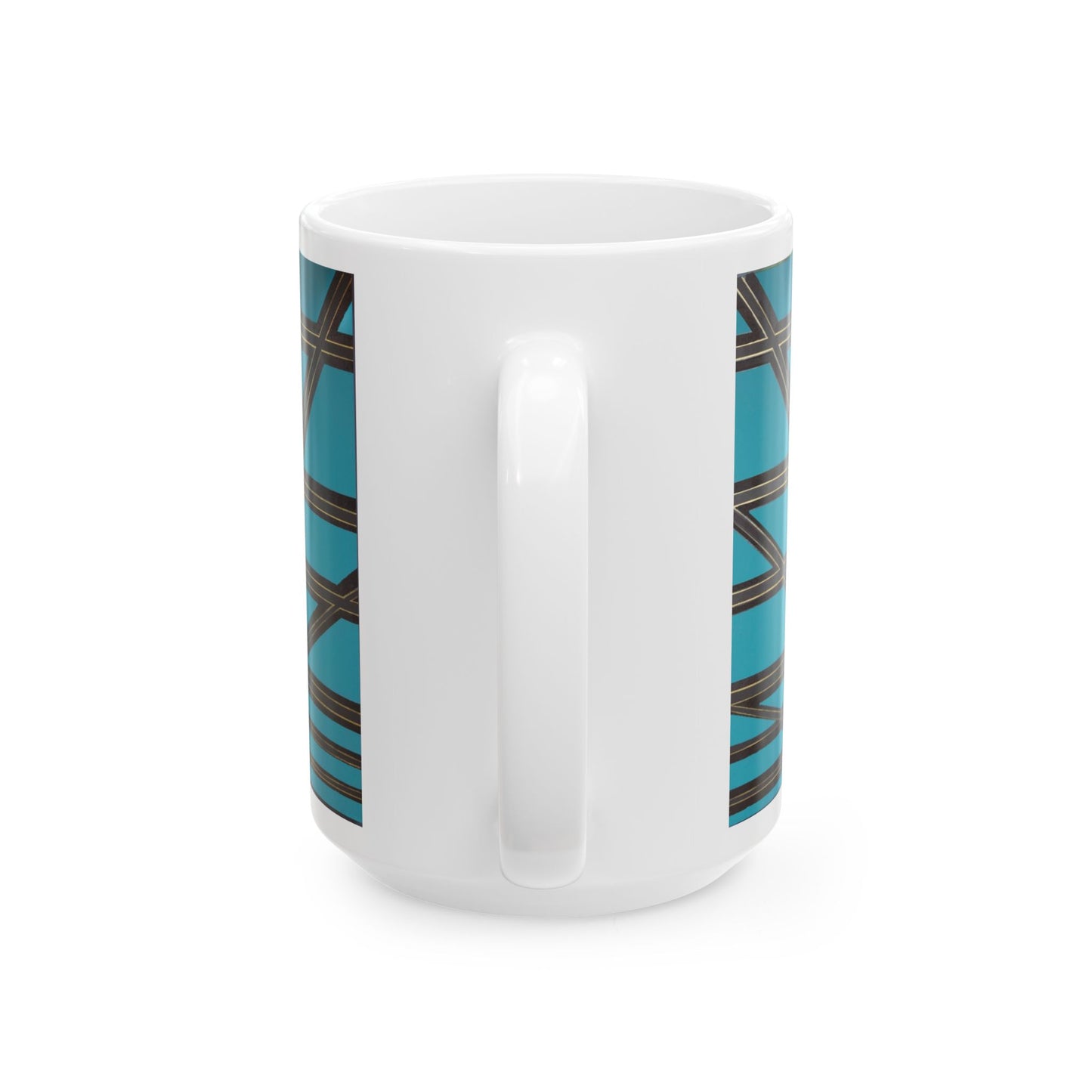 Stylish Geometric Ceramic Mug | Unique Gift for Coffee Lovers, Office Decor, Birthday Present, Home Accessories, Artistic Drinkware