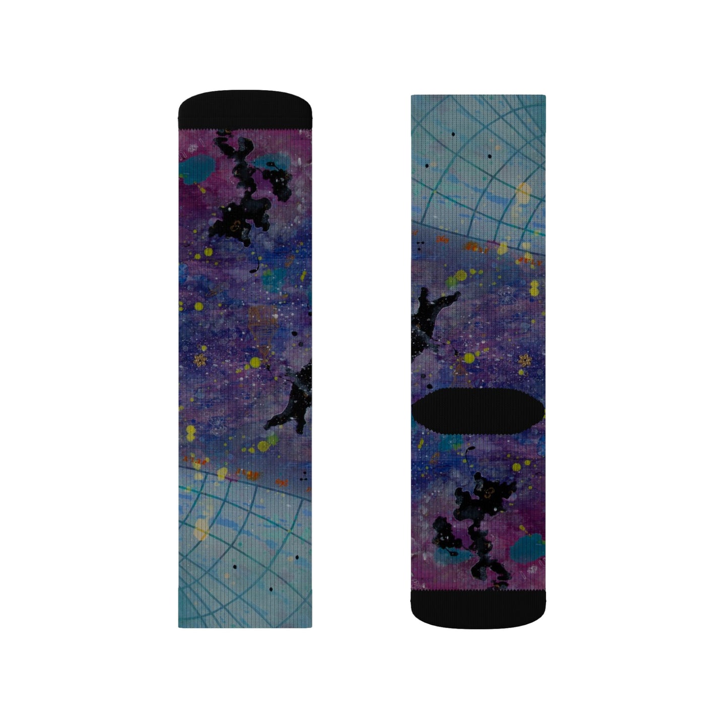 Galaxy Map Sublimation Socks — Colorful Space Map Crew Socks