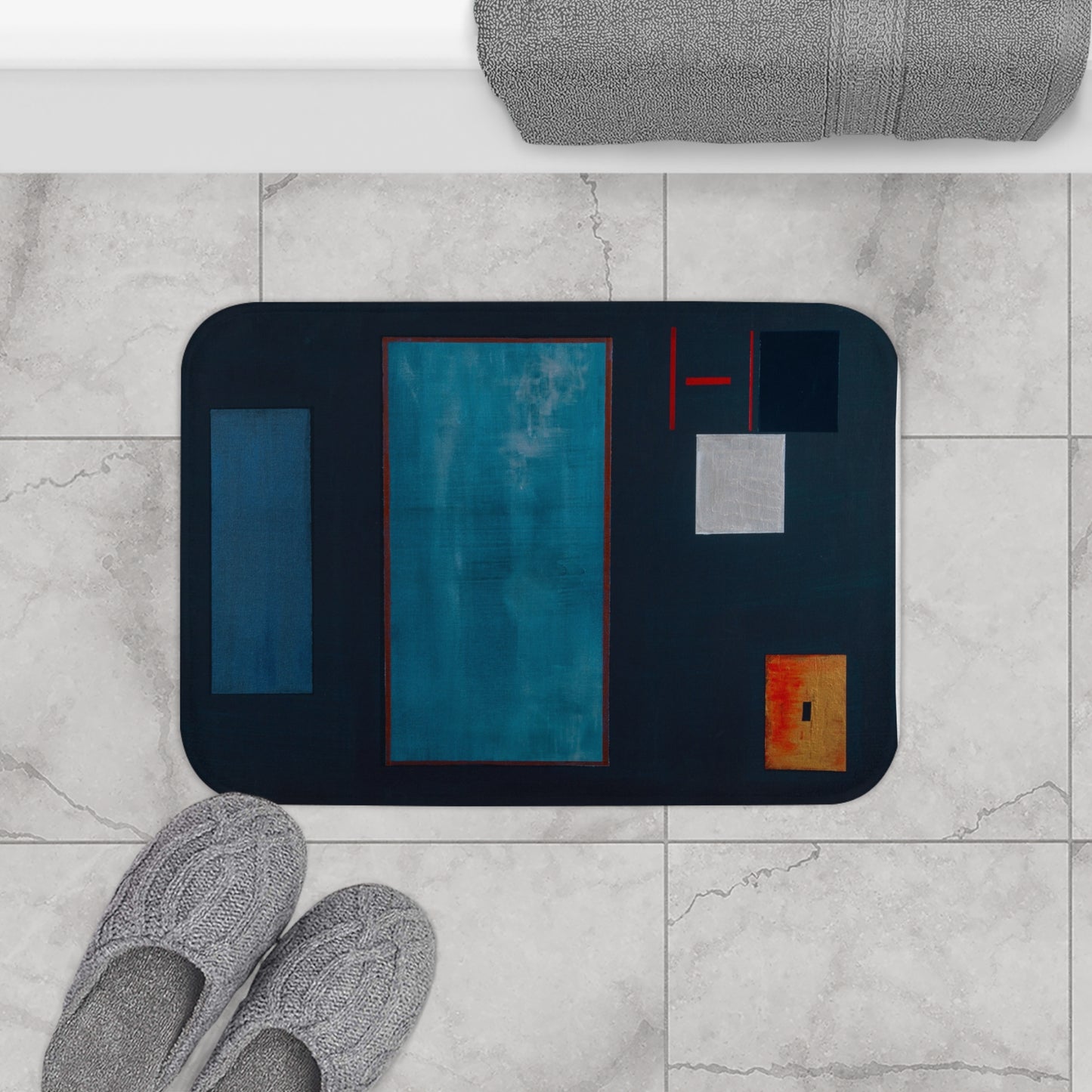 Abstract Modern Bath Mat - Vibrant Home Decor for Stylish Bathrooms