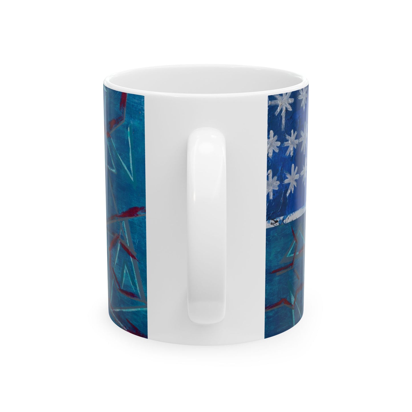 Blue Abstract Ceramic Mug - Coffee Lover Gift, Art Mug, Unique Home Decor, Birthday Gift, Stylish Drinkware