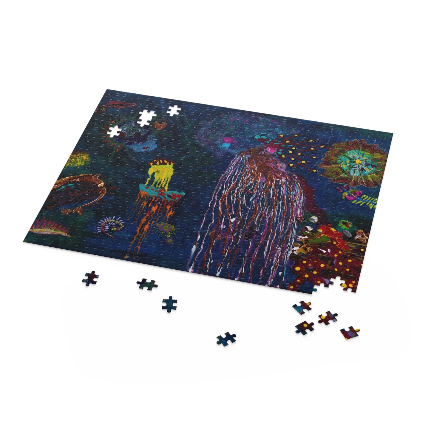 Jellyfish Night Sea Puzzle — 120/252/500‑Piece Ocean Art Jigsaw