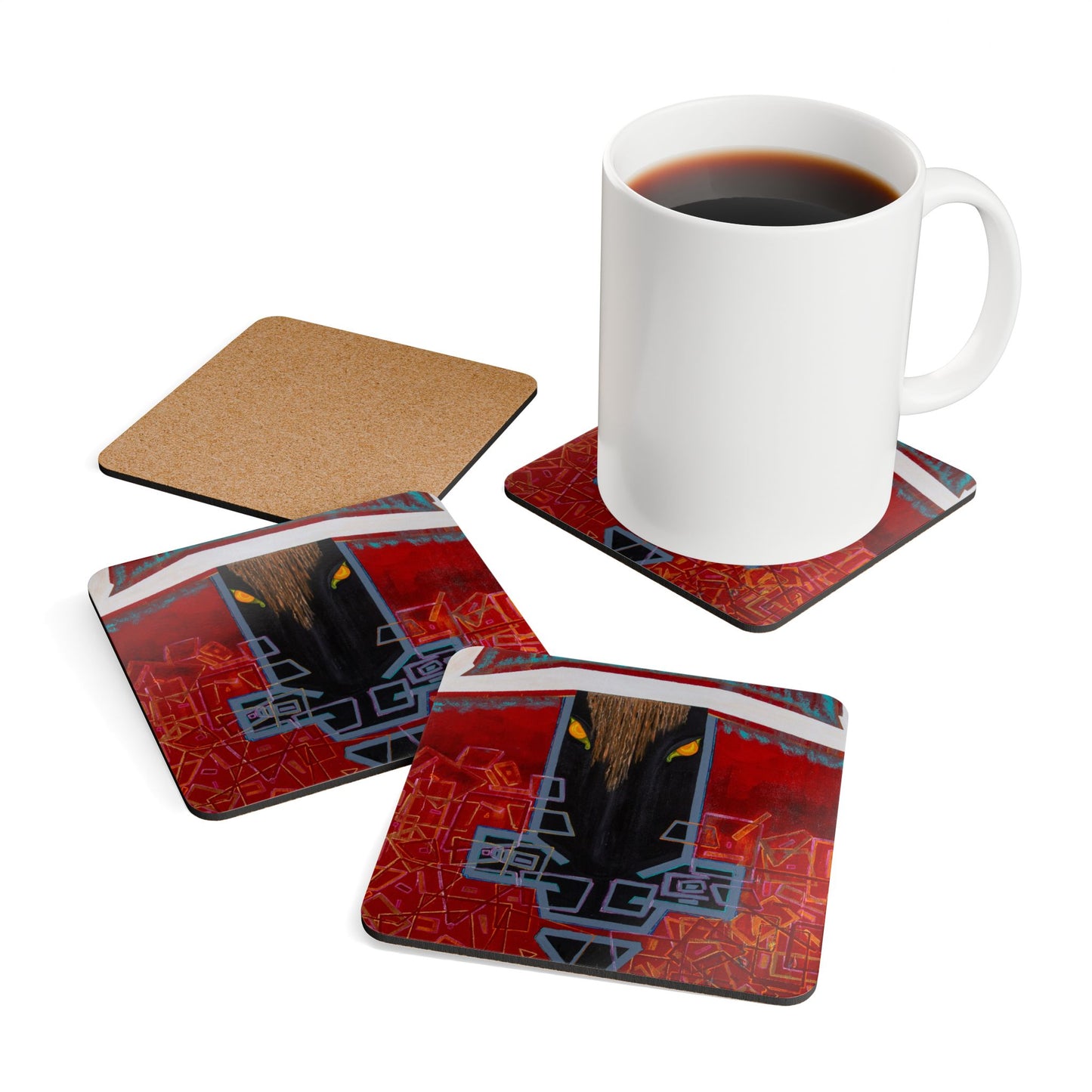 Vibrant Artistic Cork Coaster Set - Perfect for Home Decor and Gifts