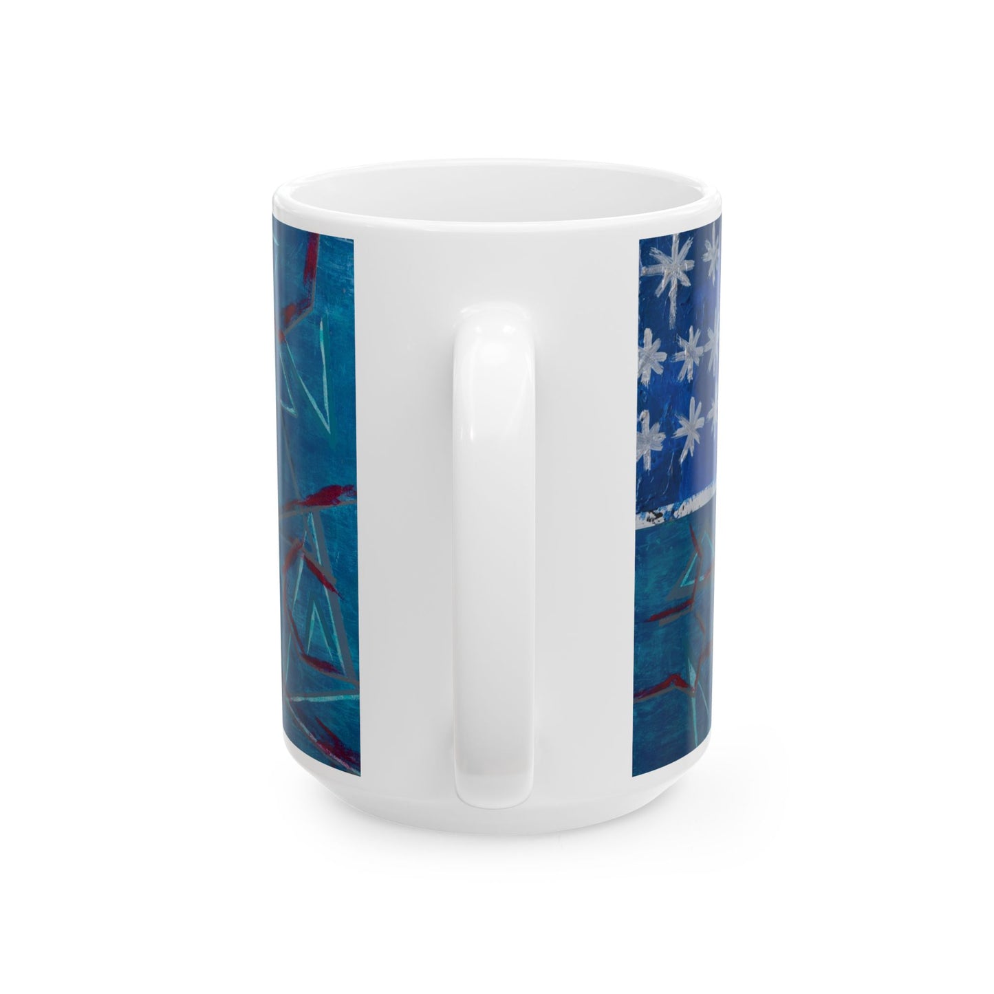 Blue Abstract Ceramic Mug - Coffee Lover Gift, Art Mug, Unique Home Decor, Birthday Gift, Stylish Drinkware