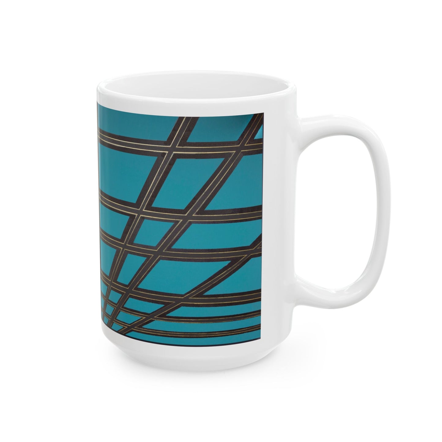 Stylish Geometric Ceramic Mug | Unique Gift for Coffee Lovers, Office Decor, Birthday Present, Home Accessories, Artistic Drinkware
