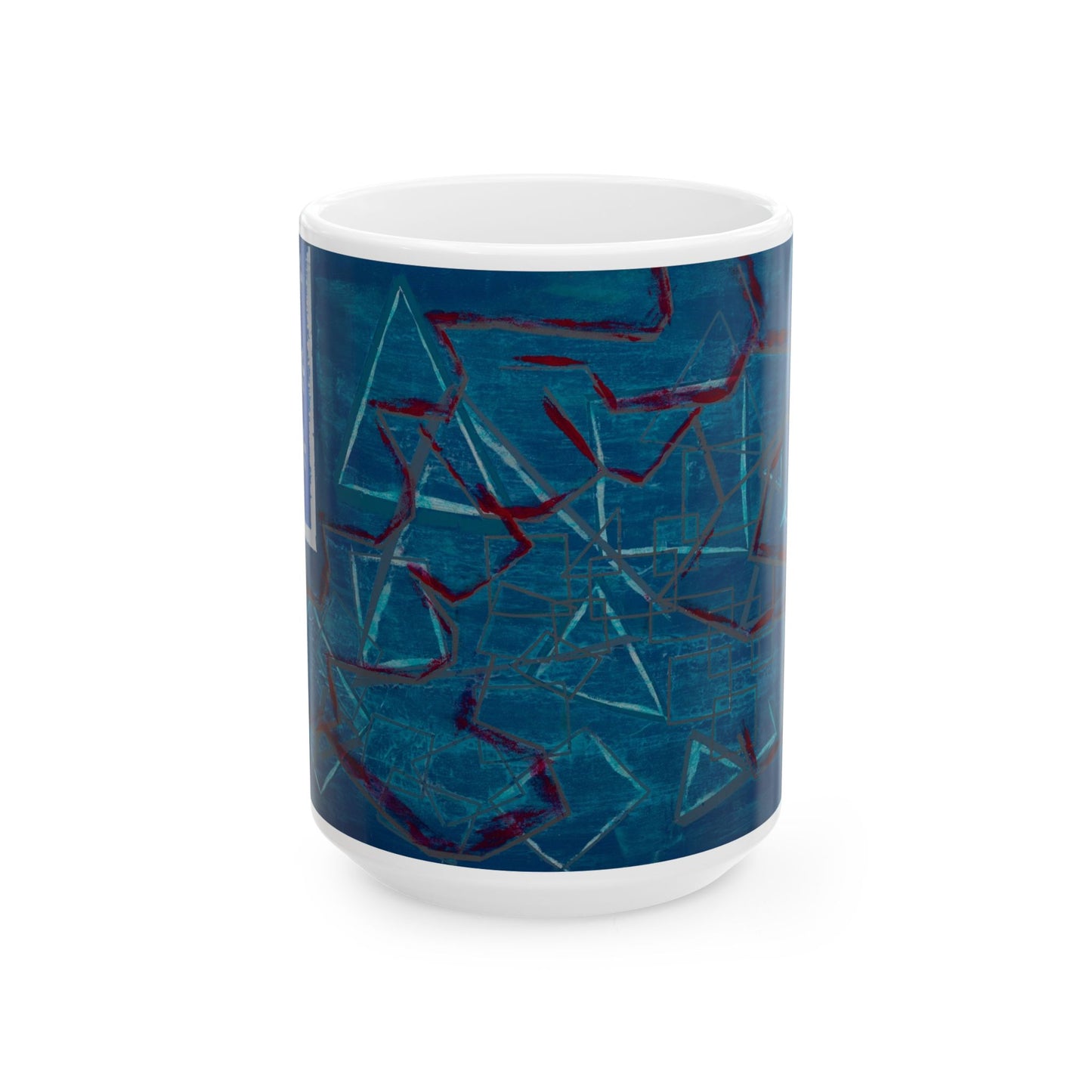 Blue Abstract Ceramic Mug - Coffee Lover Gift, Art Mug, Unique Home Decor, Birthday Gift, Stylish Drinkware