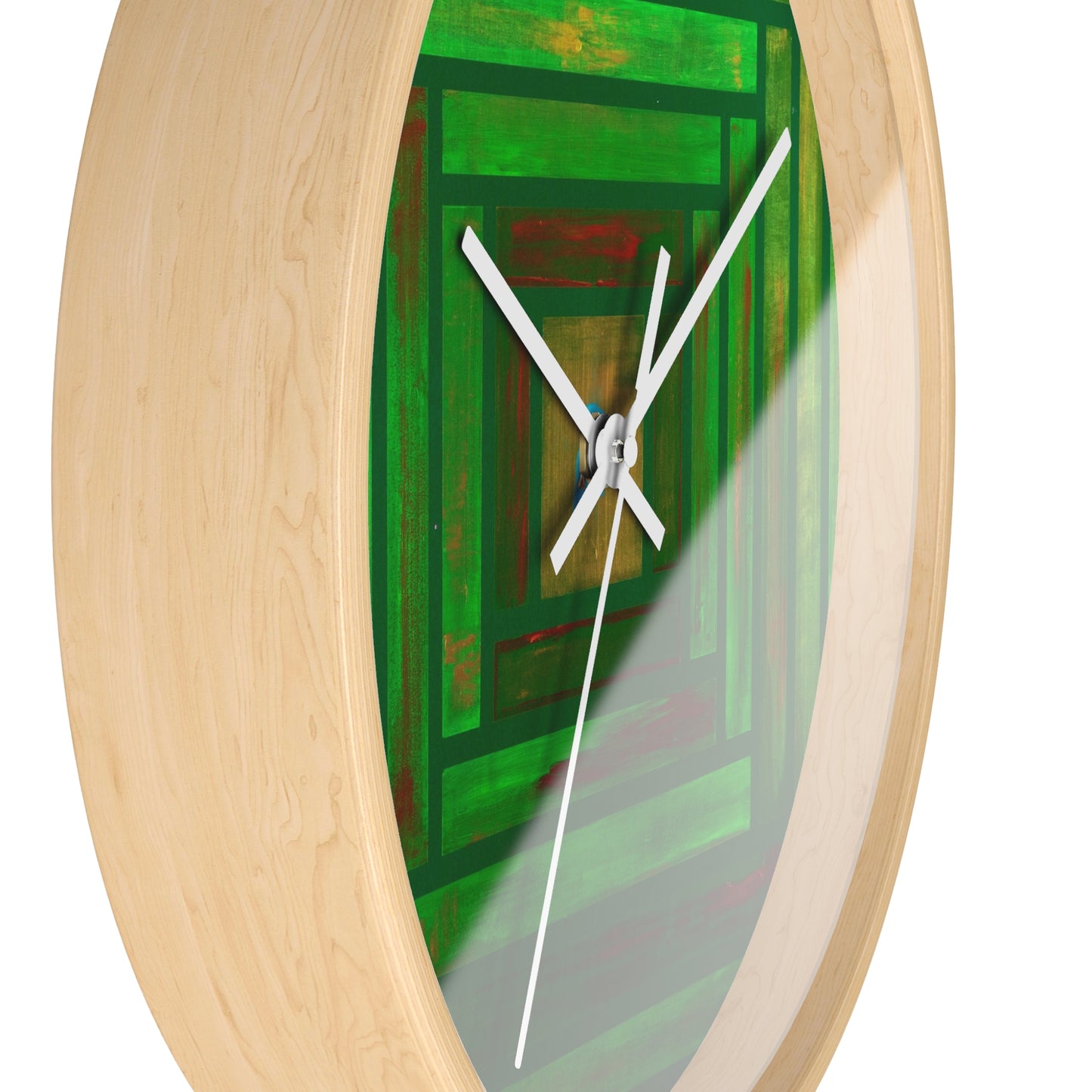 Green Abstract Wall Clock, Modern Home Decor, Eco-Friendly Clock, Gift for Art Lovers, Interior Design Accent