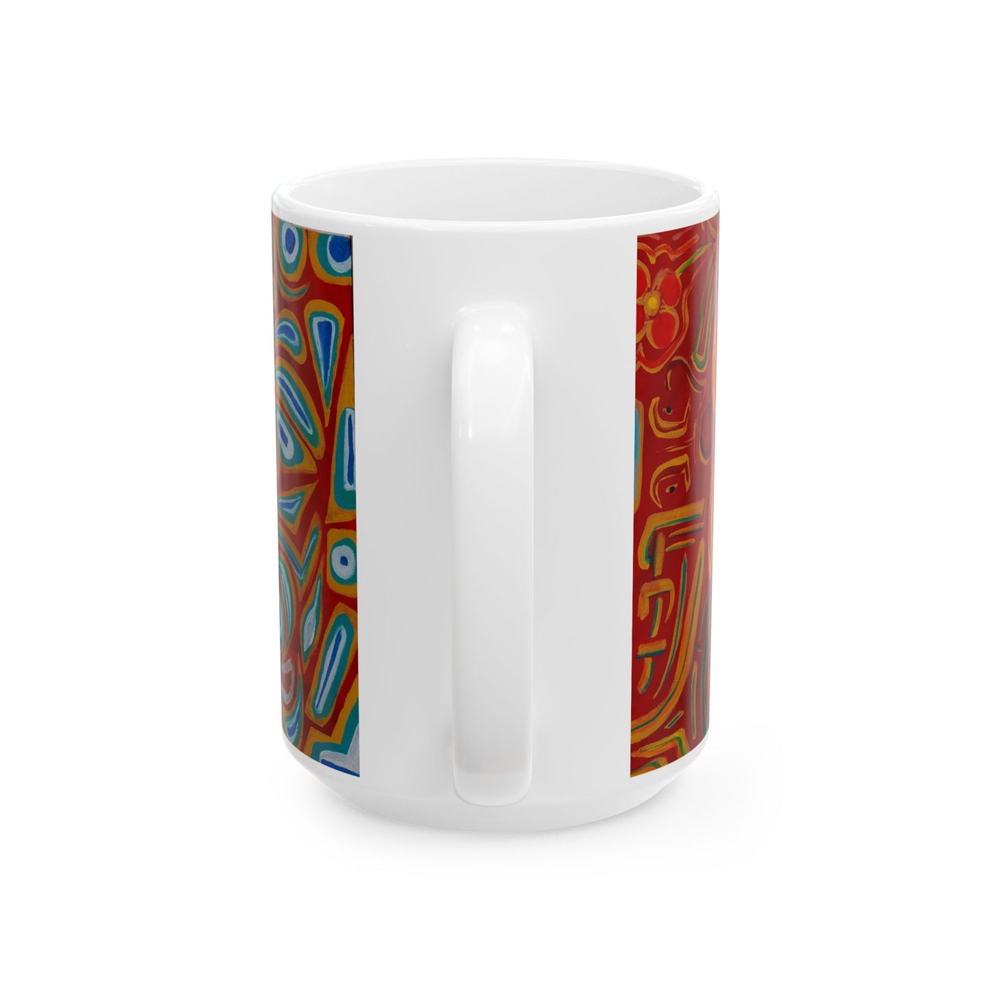 Vibrant Ceramic Mug, Colorful Art Mug, Unique Coffee Cup, Artistic Drinkware, Gift for Art Lovers