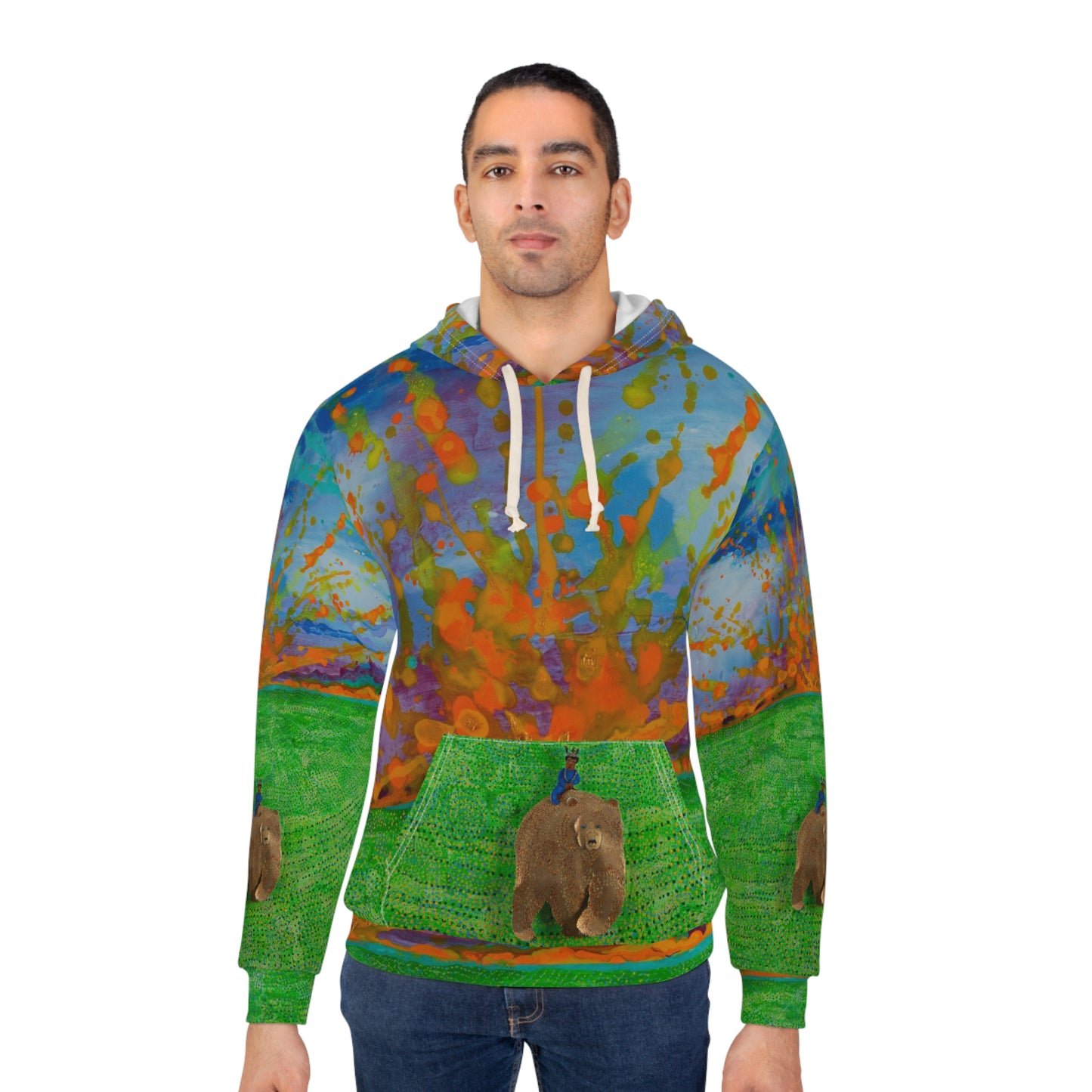 **Limited Edition**Vibrant Abstract Unisex Pullover Hoodie - Artistic All-Over Print