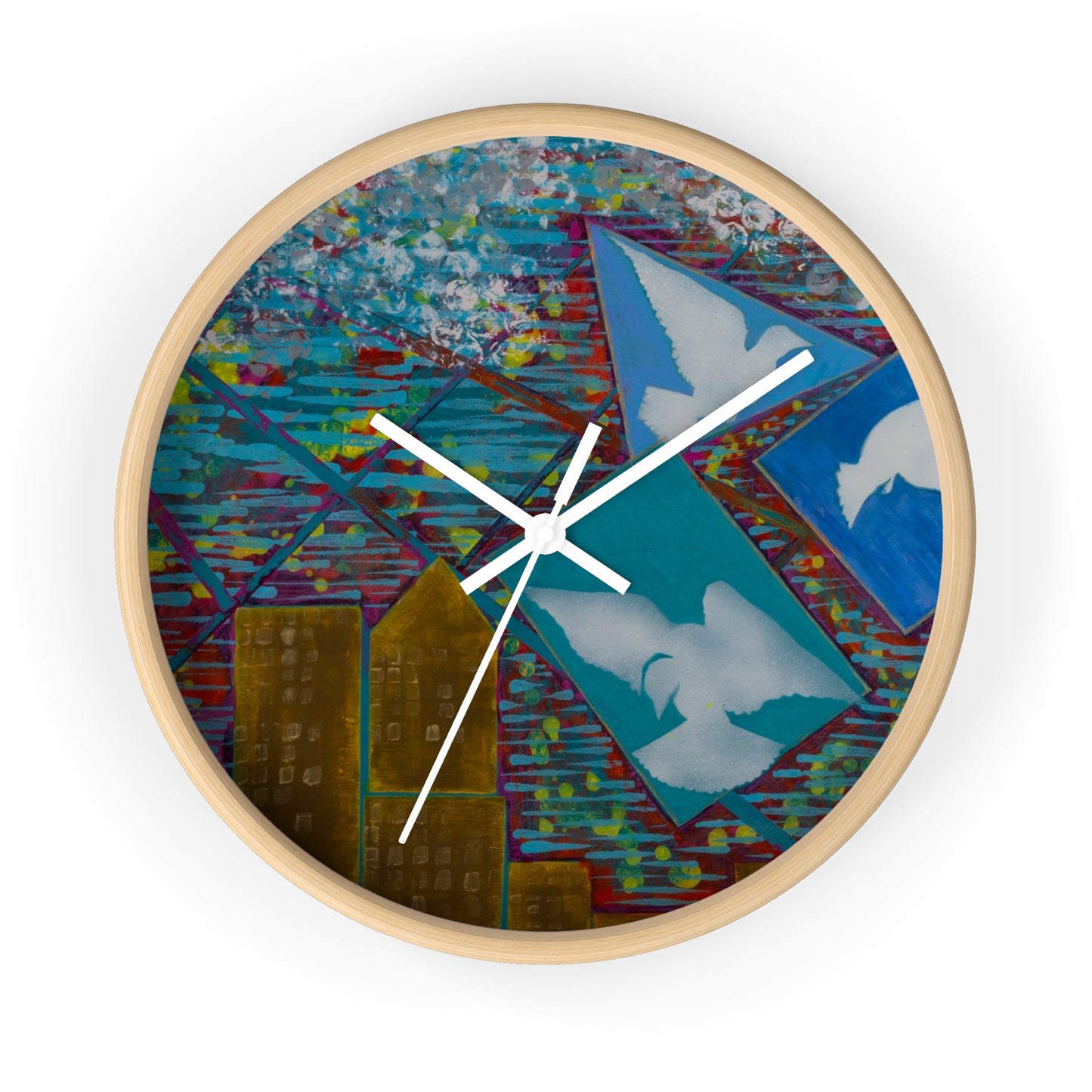 Colorful Urban Art Wall Clock, Home Decor, Modern Clock, Unique Gift, Vibrant Wall Art, Art Lover's Gift