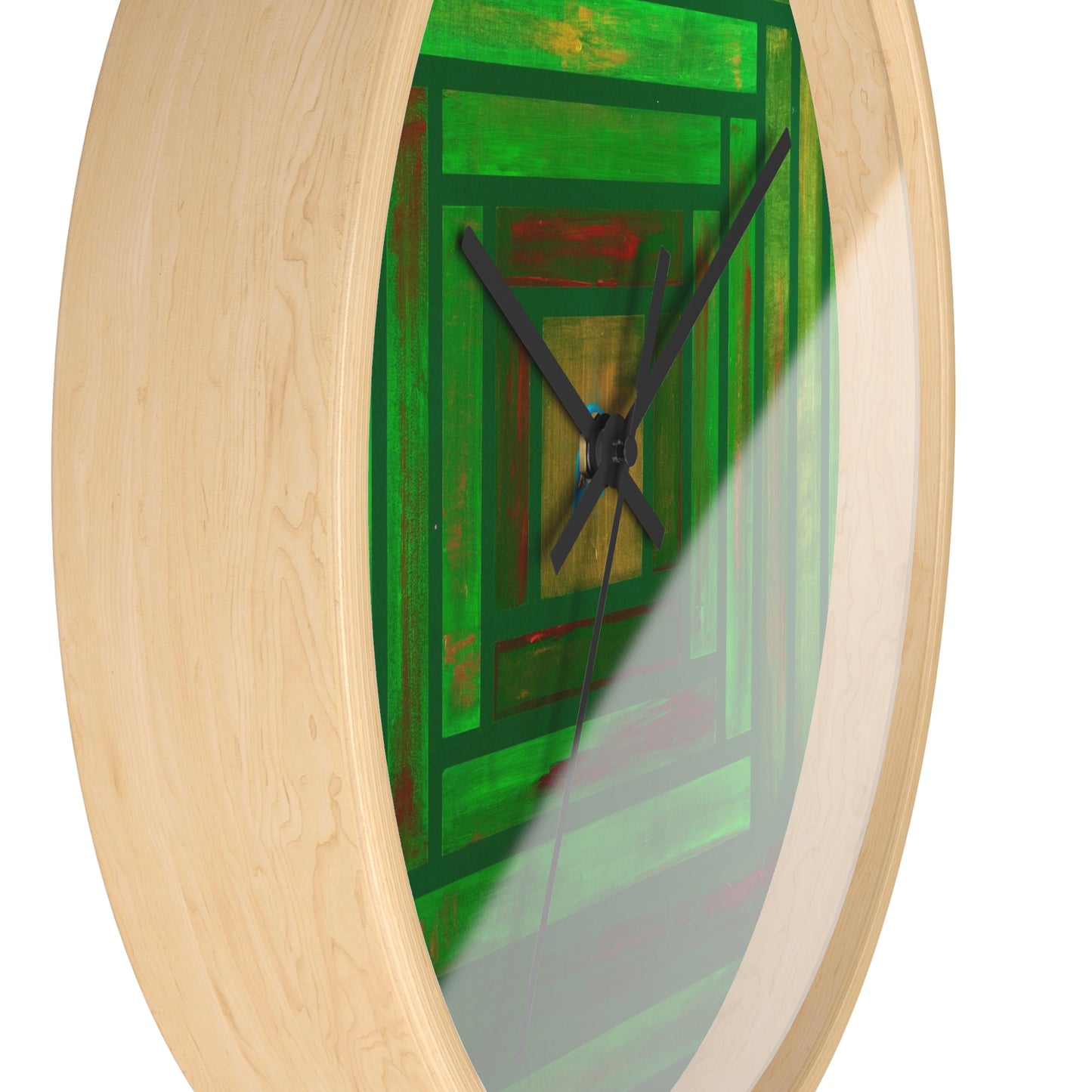 Green Abstract Wall Clock, Modern Home Decor, Eco-Friendly Clock, Gift for Art Lovers, Interior Design Accent