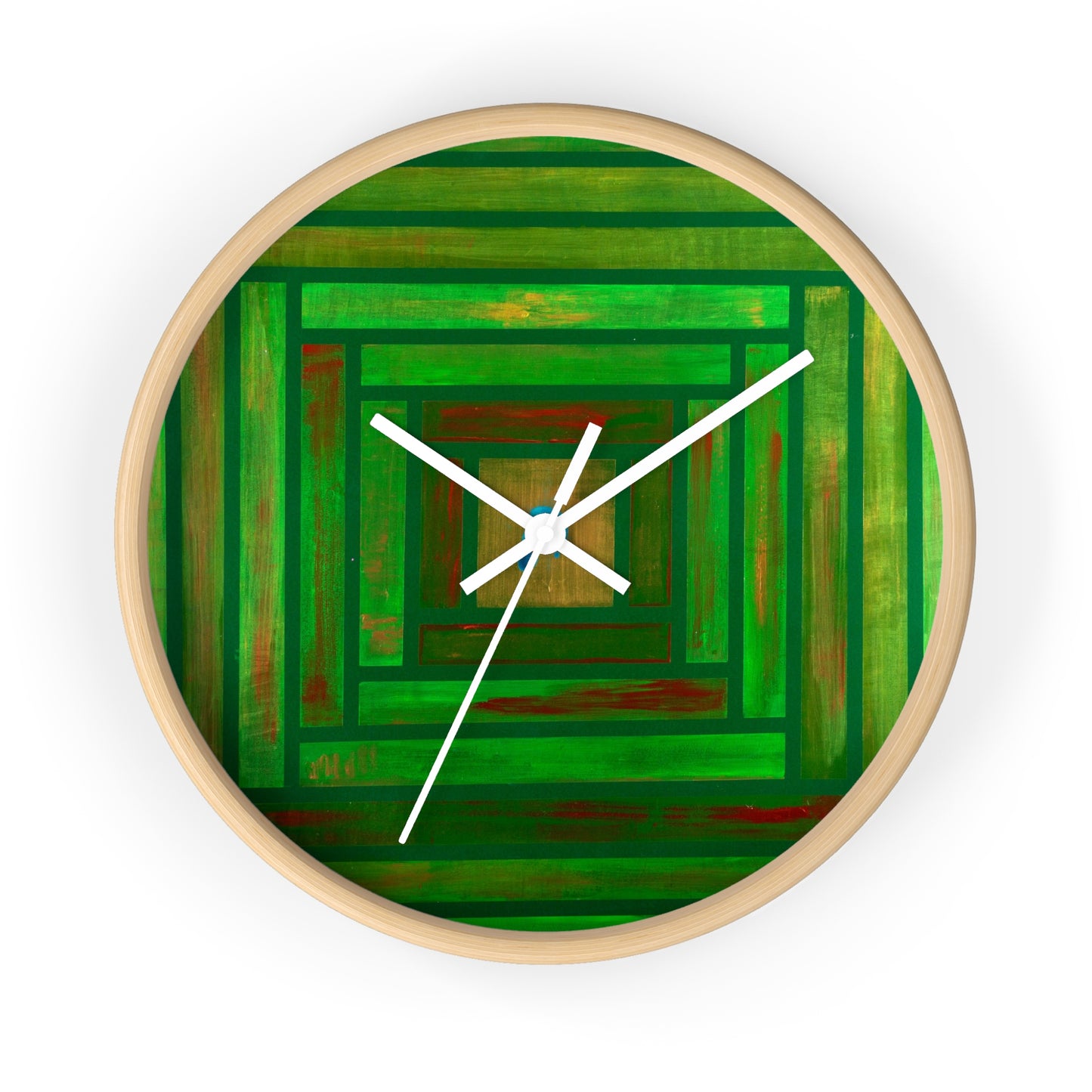 Green Abstract Wall Clock, Modern Home Decor, Eco-Friendly Clock, Gift for Art Lovers, Interior Design Accent