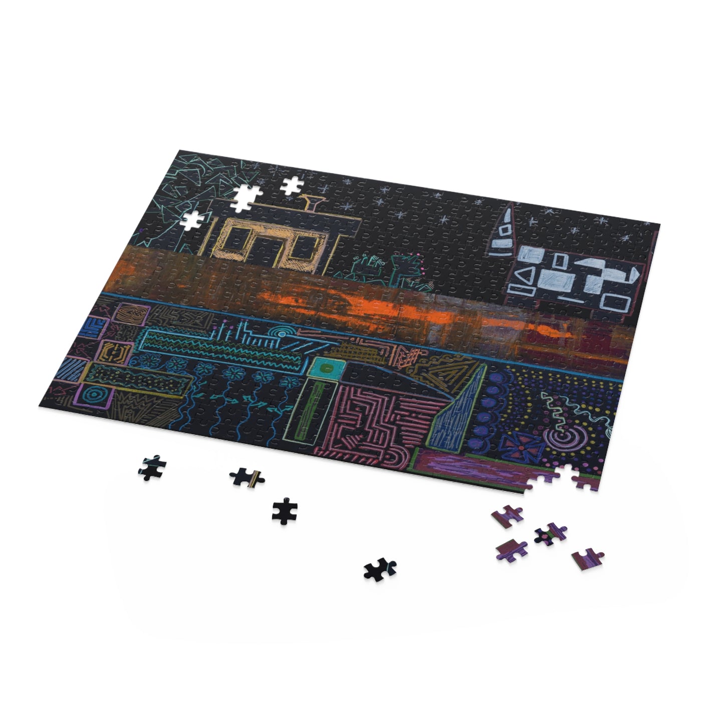 Abstract Nightscape Puzzle — 120/252/500-Piece Jigsaw