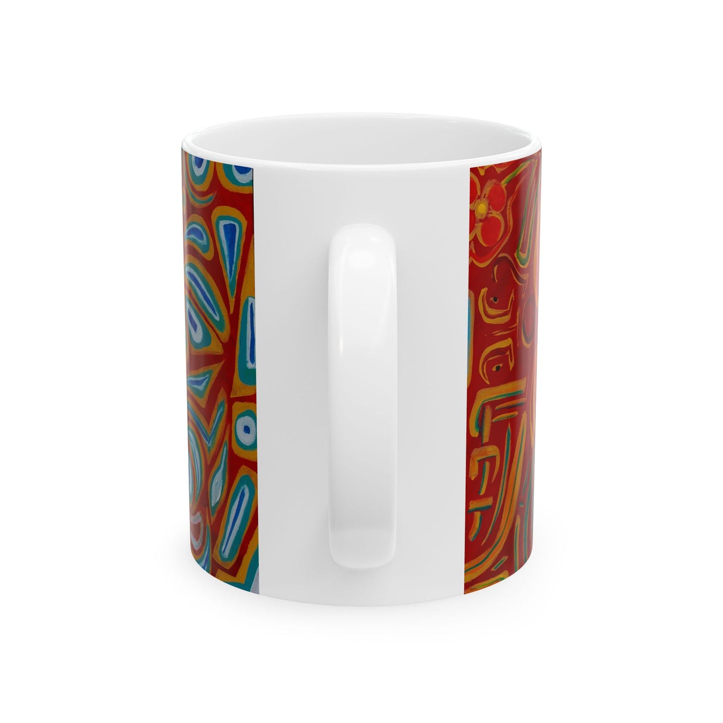 Vibrant Ceramic Mug, Colorful Art Mug, Unique Coffee Cup, Artistic Drinkware, Gift for Art Lovers