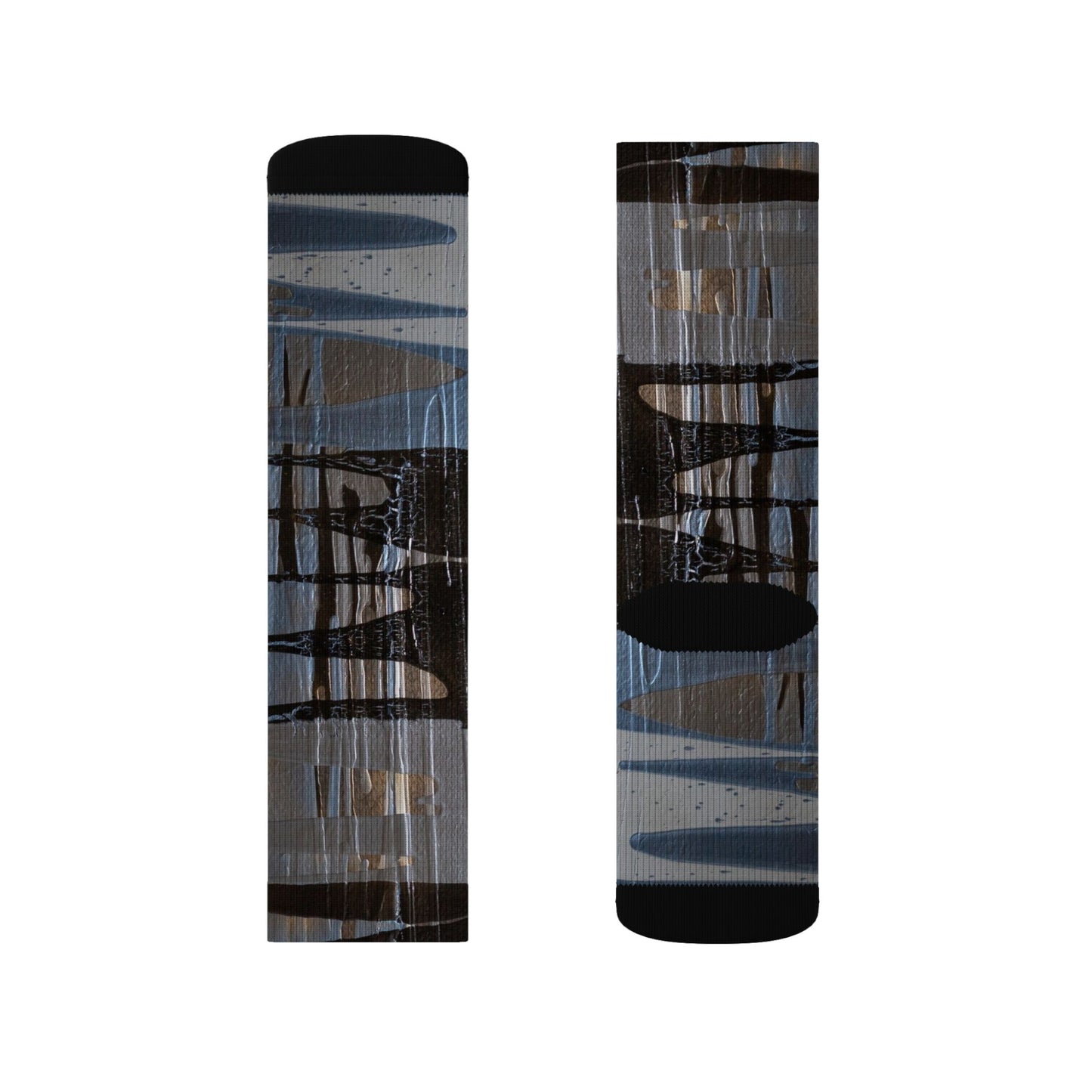 Abstract Grid Sublimation Socks — Modern Geometric Crew Socks