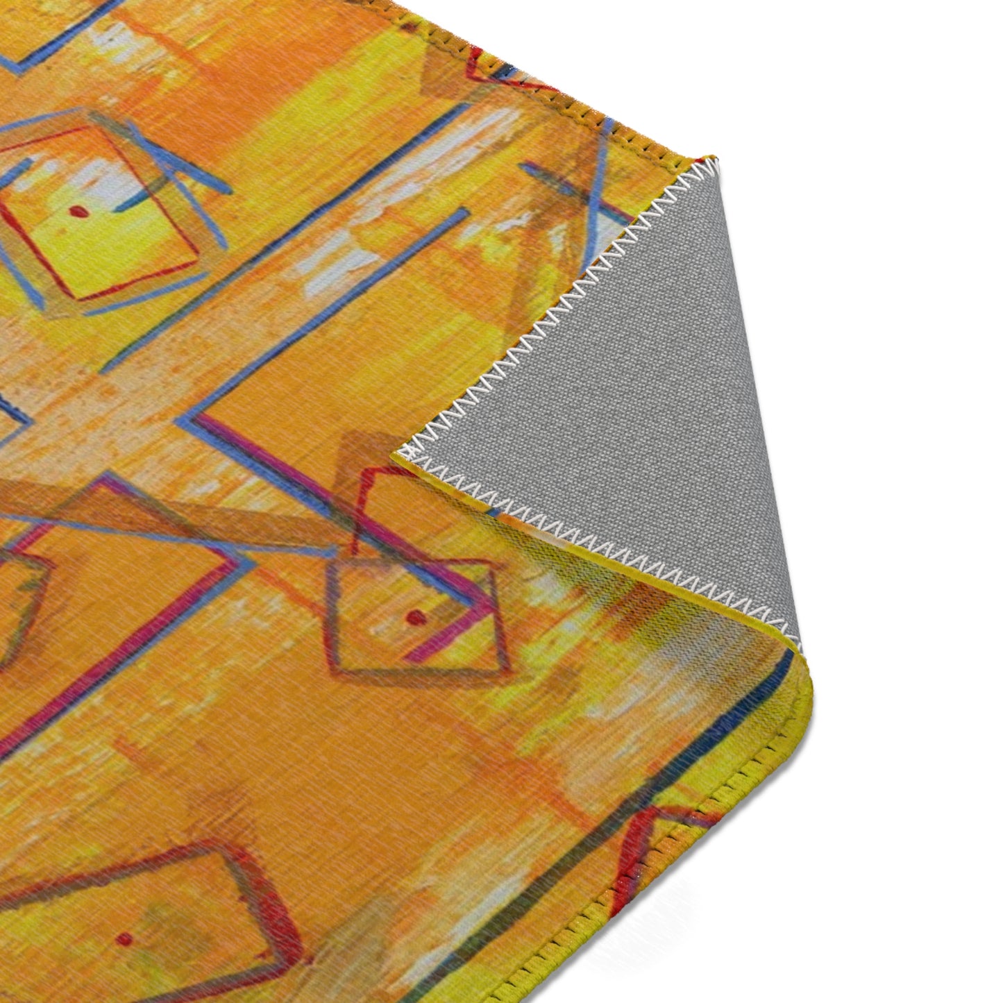 Vibrant Abstract Area Rug, Cozy Home Decor, Living Room Accent, Modern Design Rug, Art-Inspired Floor Mat