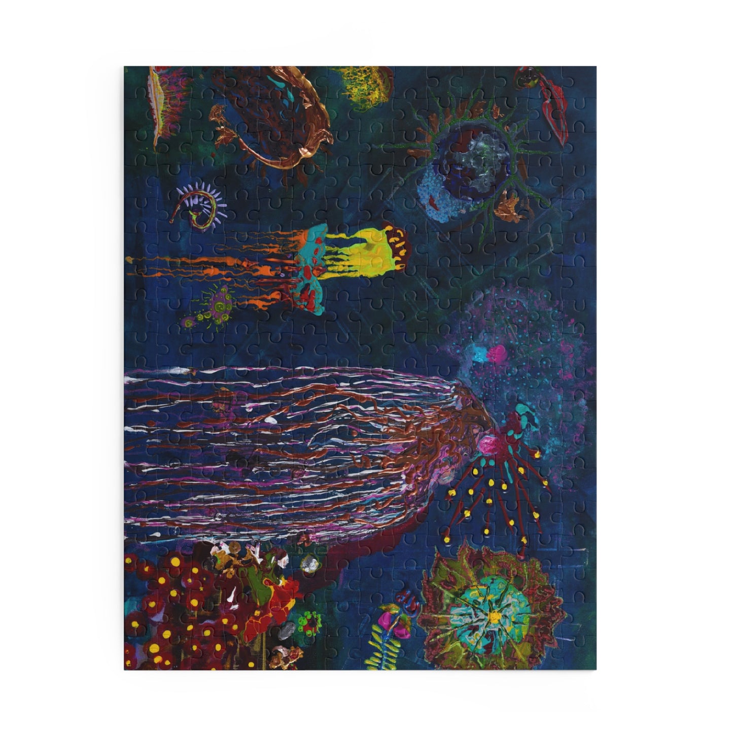 Jellyfish Night Sea Puzzle — 120/252/500‑Piece Ocean Art Jigsaw