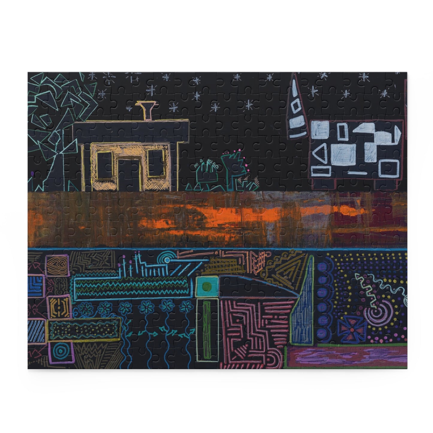 Abstract Nightscape Puzzle — 120/252/500-Piece Jigsaw