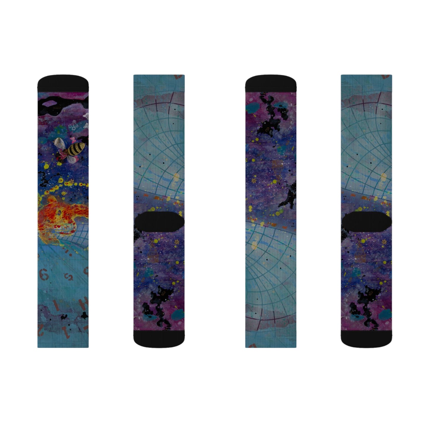 Galaxy Map Sublimation Socks — Colorful Space Map Crew Socks