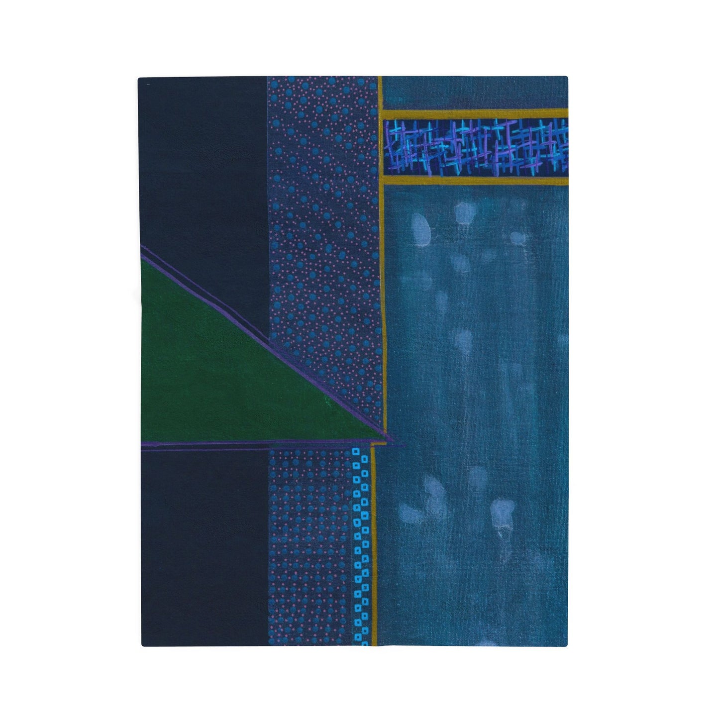 Blue Geometric Layers Velveteen Plush Blanket