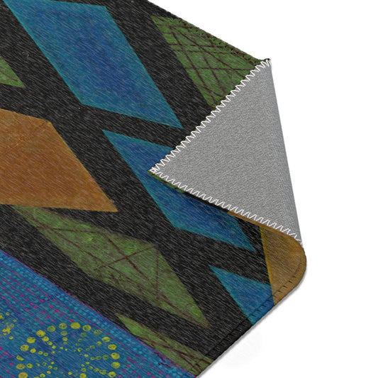 Colorful Geometric Area Rug | Boho Home Decor, Living Room Accent, Unique Area Rugs, Modern Carpet for Office, Gift for Homewarming