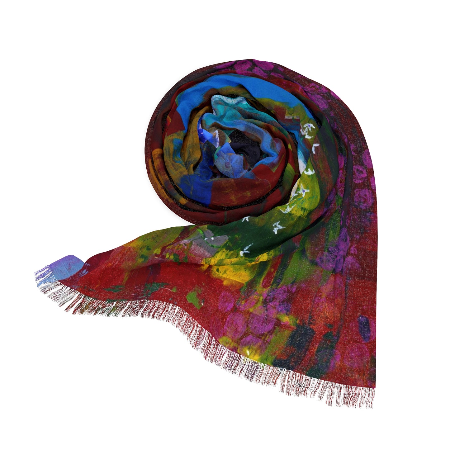 Colorful Artistic Light Scarf - Vibrant Abstract Design for All Seasons