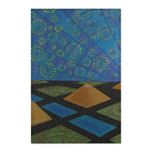 Colorful Geometric Area Rug | Boho Home Decor, Living Room Accent, Unique Area Rugs, Modern Carpet for Office, Gift for Homewarming