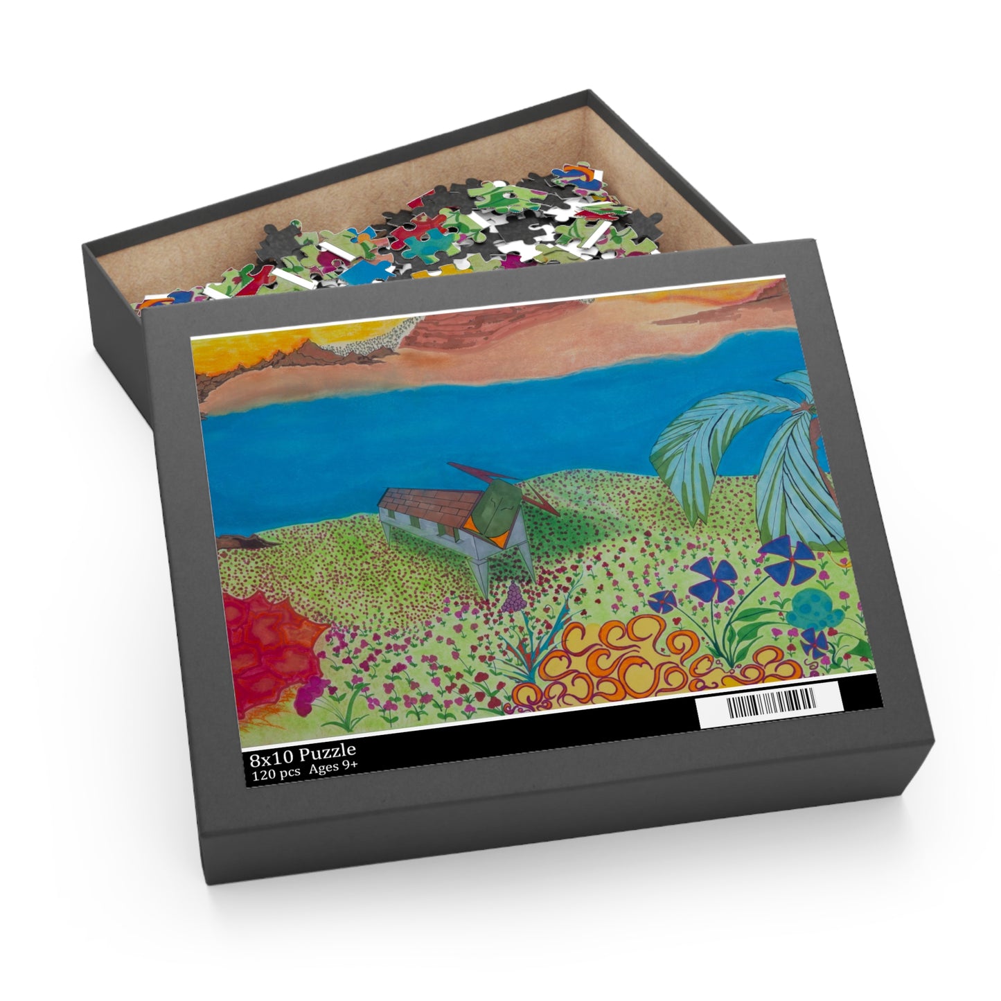 Tropical Beach Landscape Puzzle — Colorful Seaside 120/252/500-Piece Jigsaw