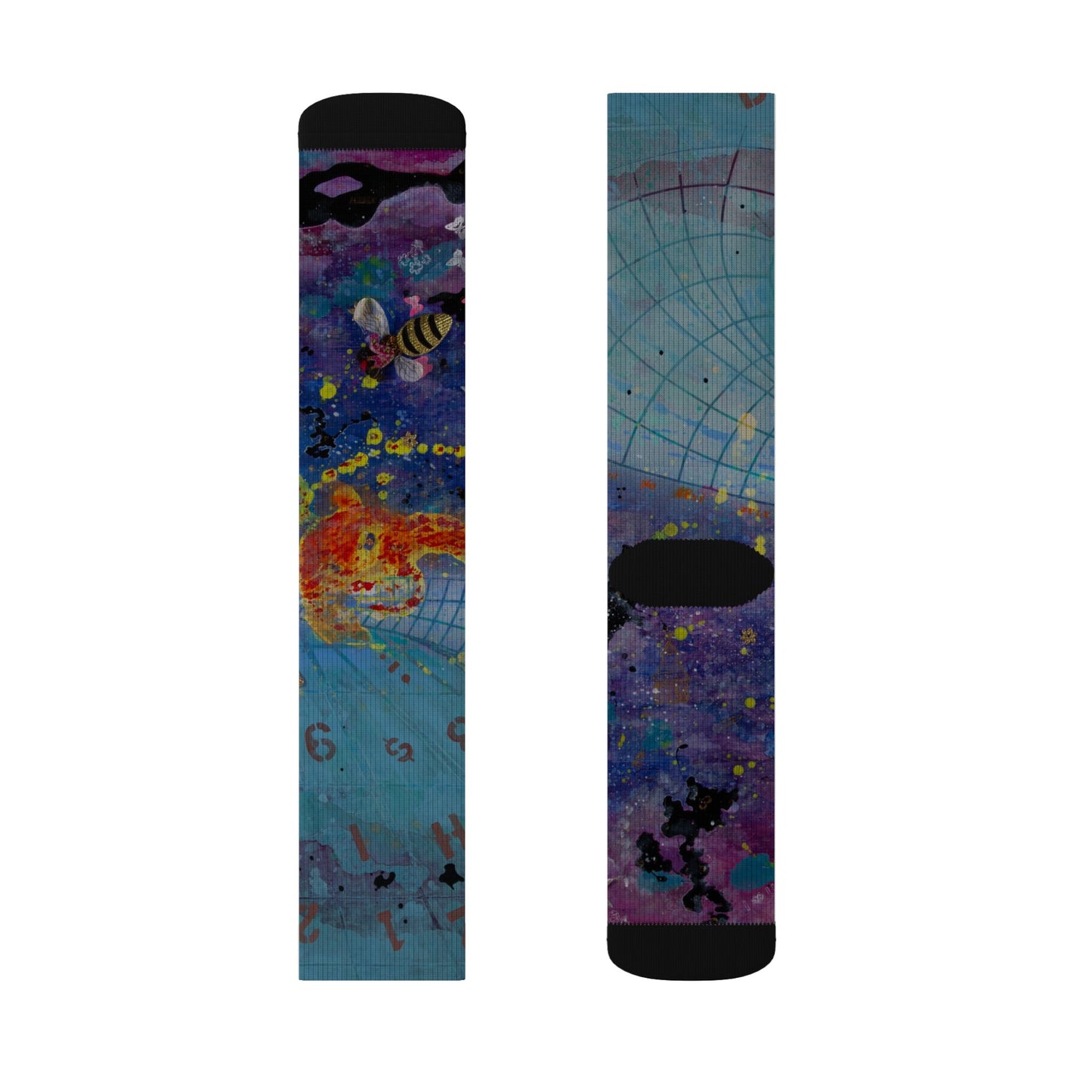Galaxy Map Sublimation Socks — Colorful Space Map Crew Socks