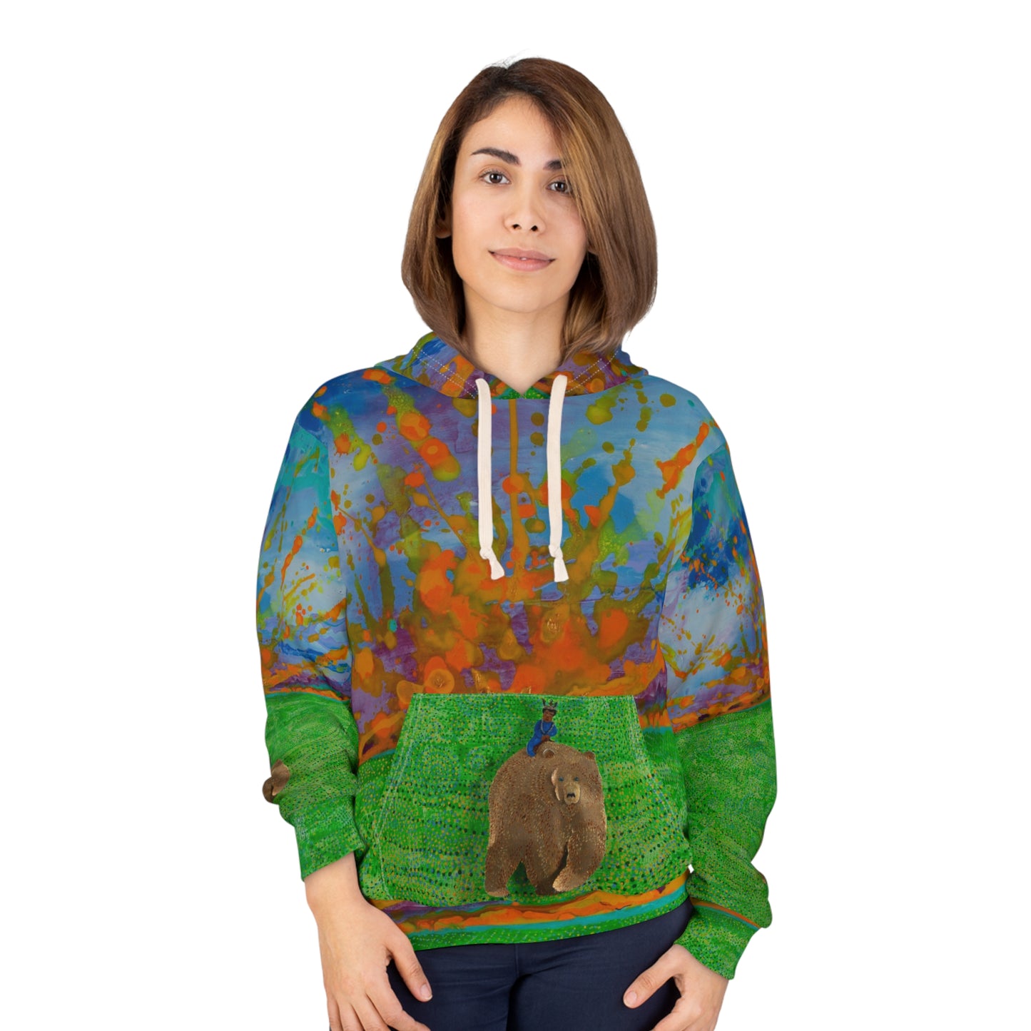 **Limited Edition**Vibrant Abstract Unisex Pullover Hoodie - Artistic All-Over Print