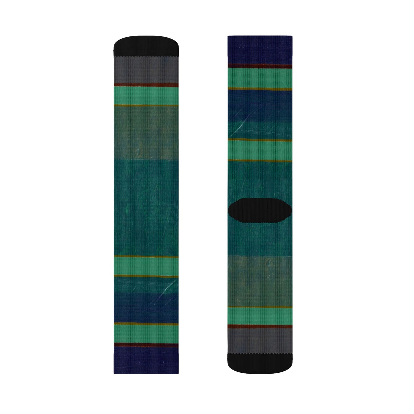 Striped Green Sublimation Socks — Comfortable Everyday Crew Socks