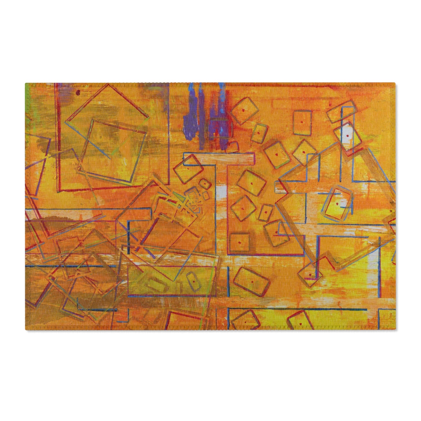 Vibrant Abstract Area Rug, Cozy Home Decor, Living Room Accent, Modern Design Rug, Art-Inspired Floor Mat