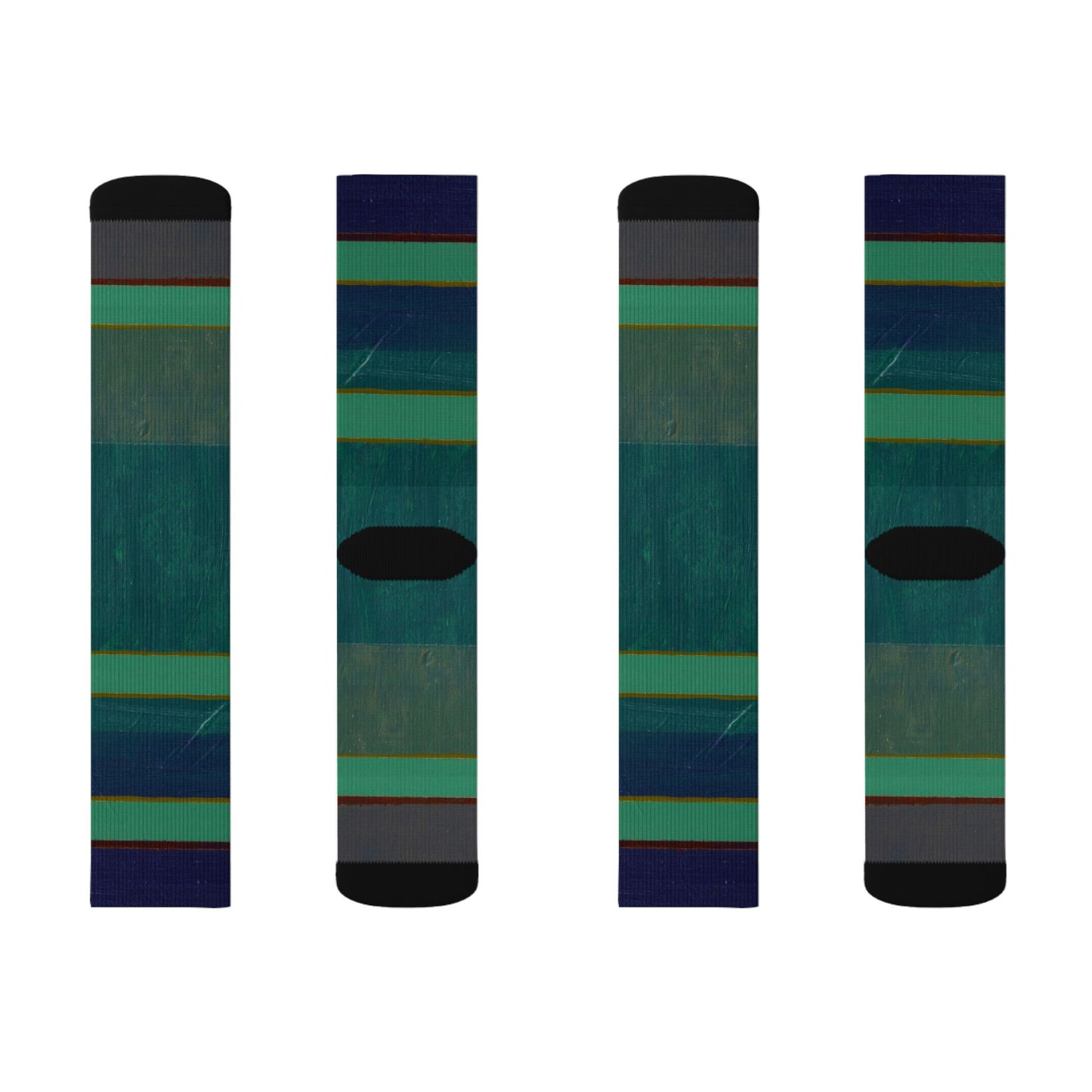 Striped Green Sublimation Socks — Comfortable Everyday Crew Socks