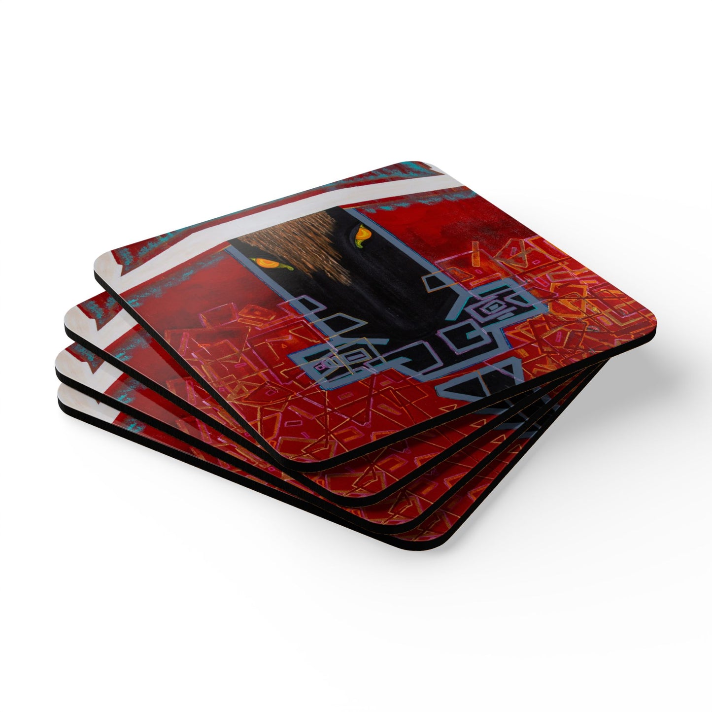 Vibrant Artistic Cork Coaster Set - Perfect for Home Decor and Gifts