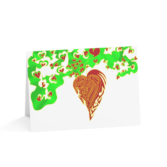 Greeting Cards — Heart Tree Design Folded Cards (Pack of 1, 10, 30, 50)