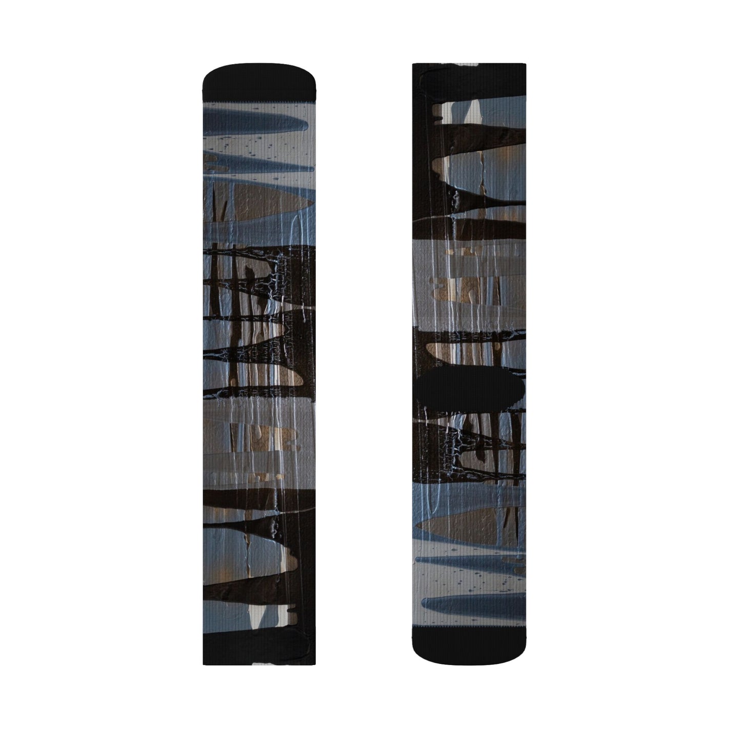 Abstract Grid Sublimation Socks — Modern Geometric Crew Socks