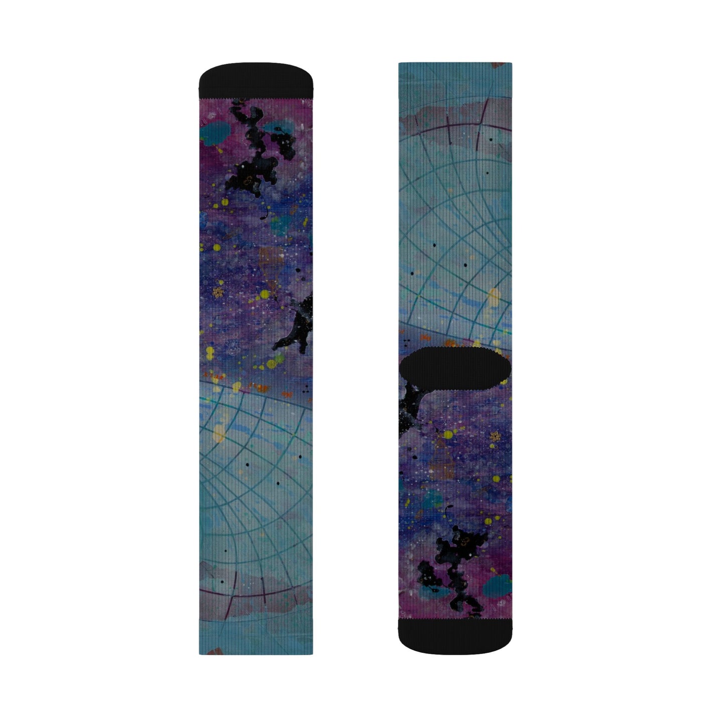 Galaxy Map Sublimation Socks — Colorful Space Map Crew Socks