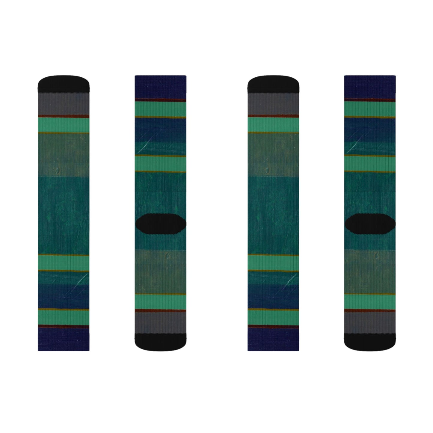 Striped Green Sublimation Socks — Comfortable Everyday Crew Socks
