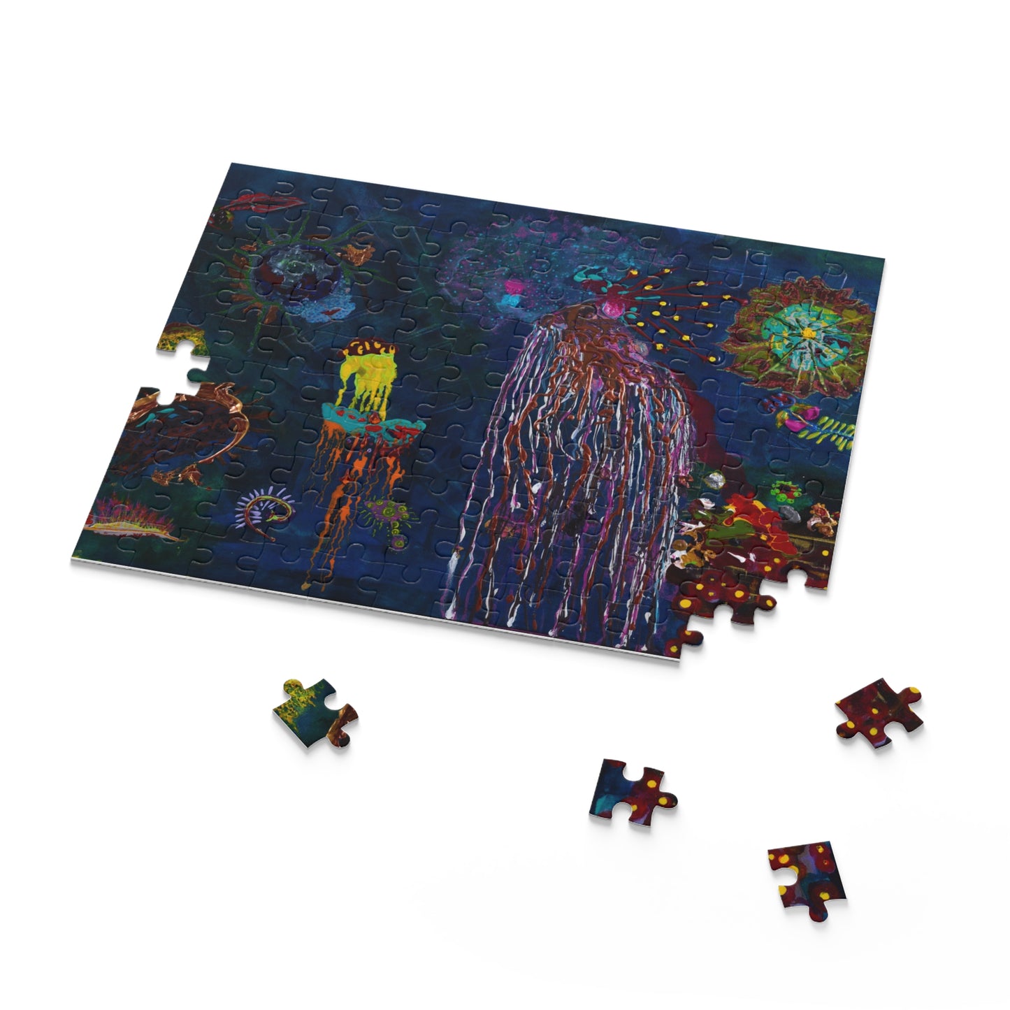 Jellyfish Night Sea Puzzle — 120/252/500‑Piece Ocean Art Jigsaw
