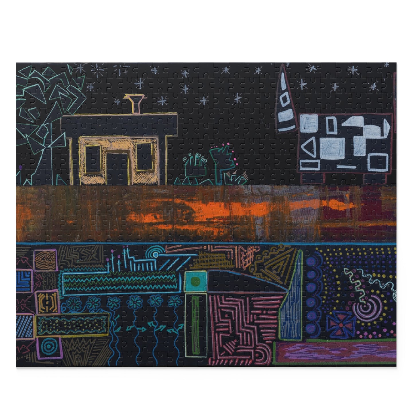 Abstract Nightscape Puzzle — 120/252/500-Piece Jigsaw