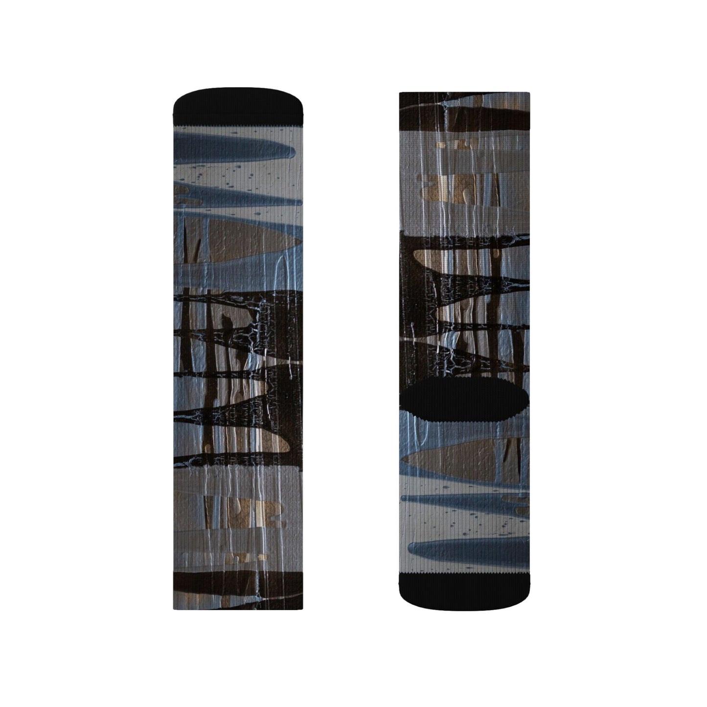 Abstract Grid Sublimation Socks — Modern Geometric Crew Socks