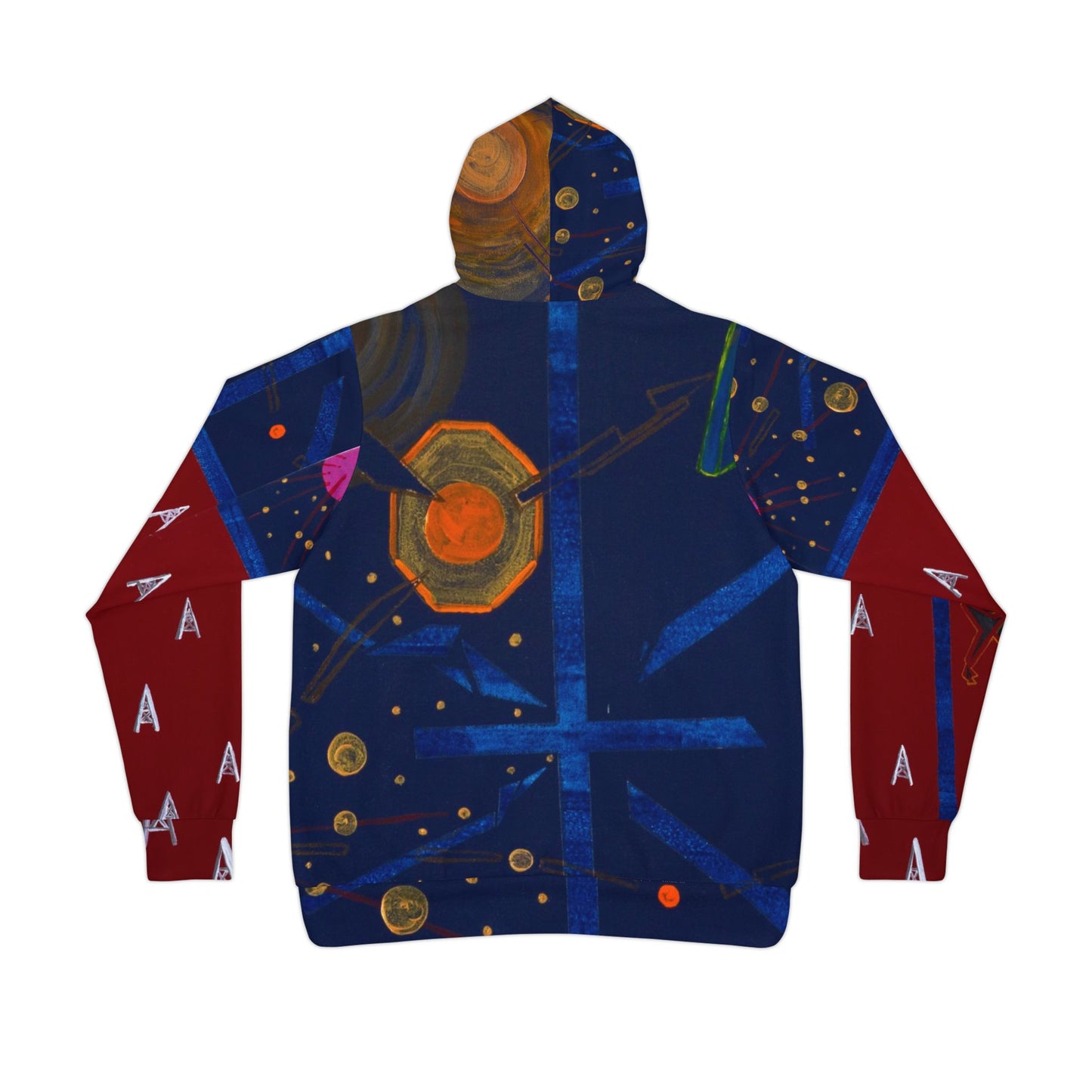 Bull in Space Abstract Athletic Hoodie