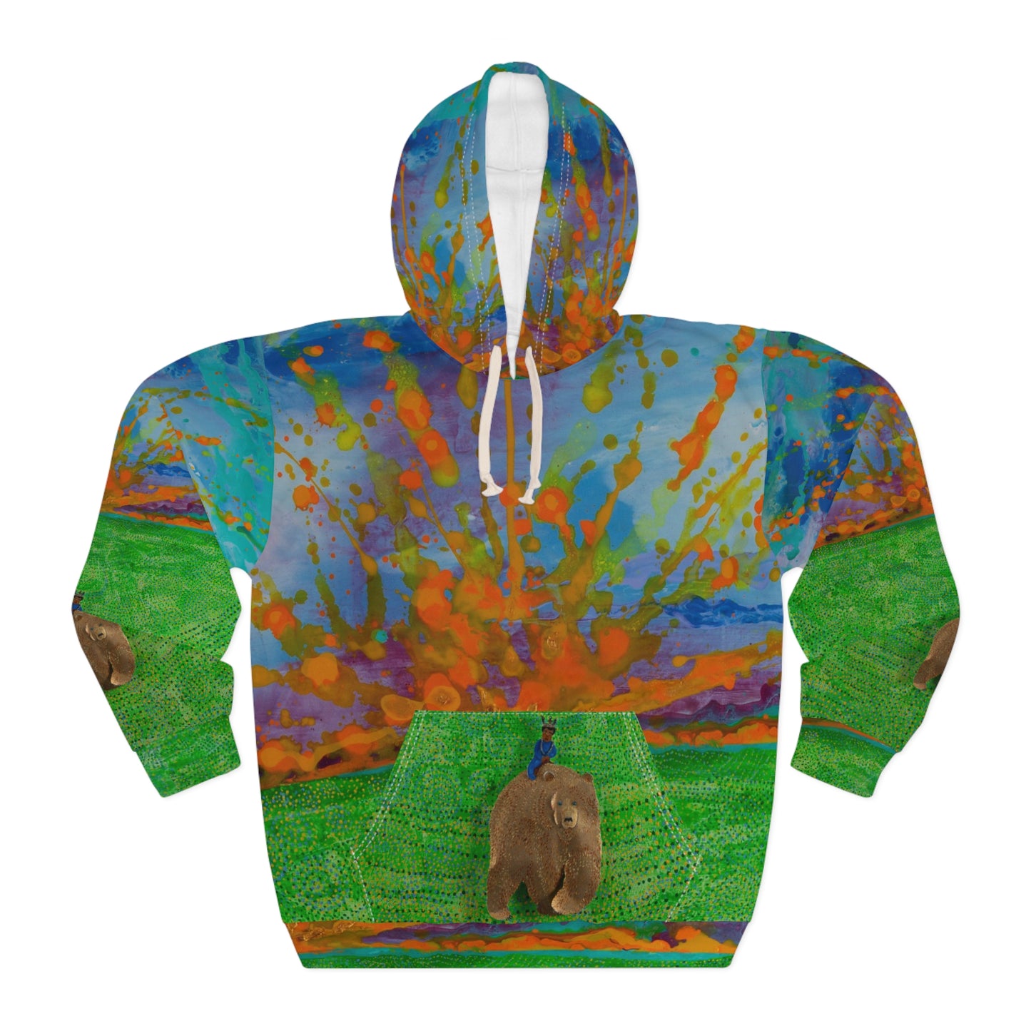 **Limited Edition**Vibrant Abstract Unisex Pullover Hoodie - Artistic All-Over Print