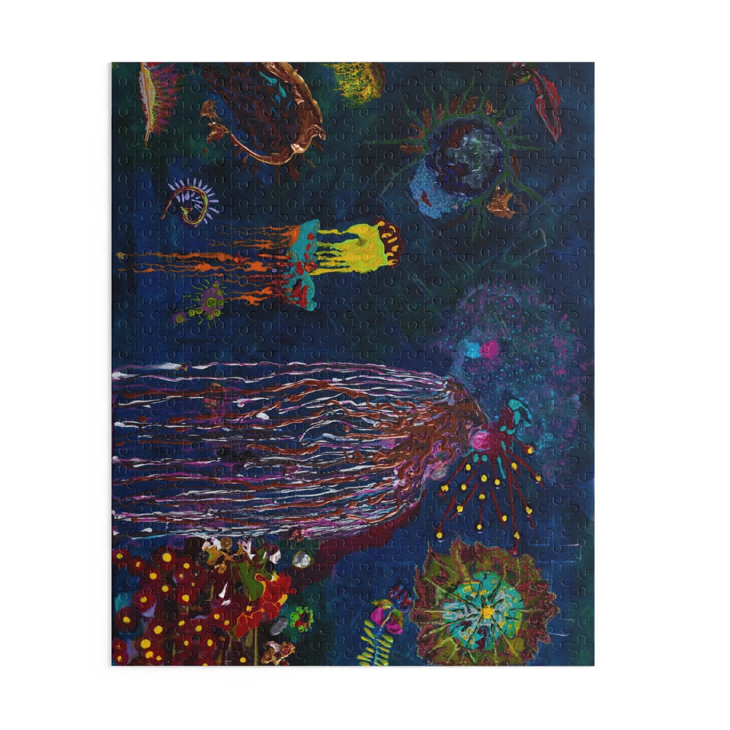 Jellyfish Night Sea Puzzle — 120/252/500‑Piece Ocean Art Jigsaw