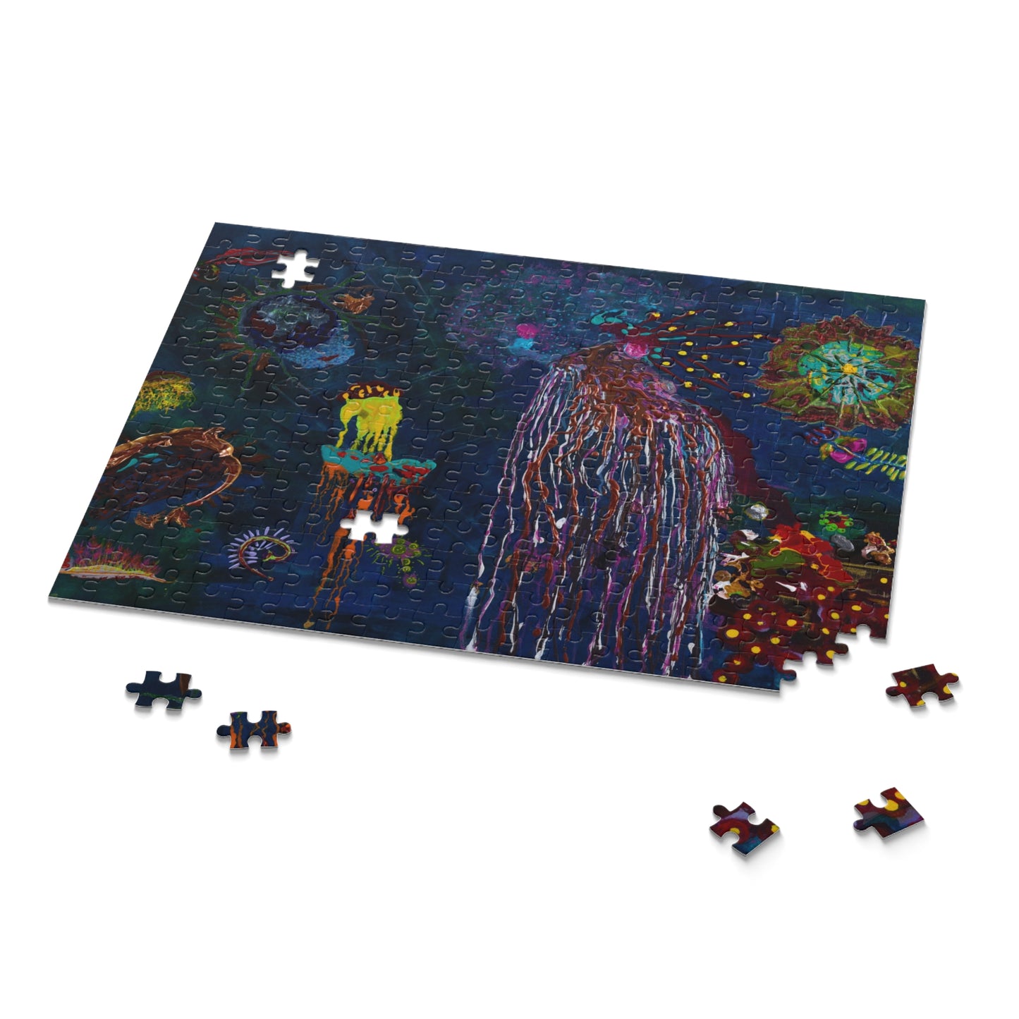 Jellyfish Night Sea Puzzle — 120/252/500‑Piece Ocean Art Jigsaw