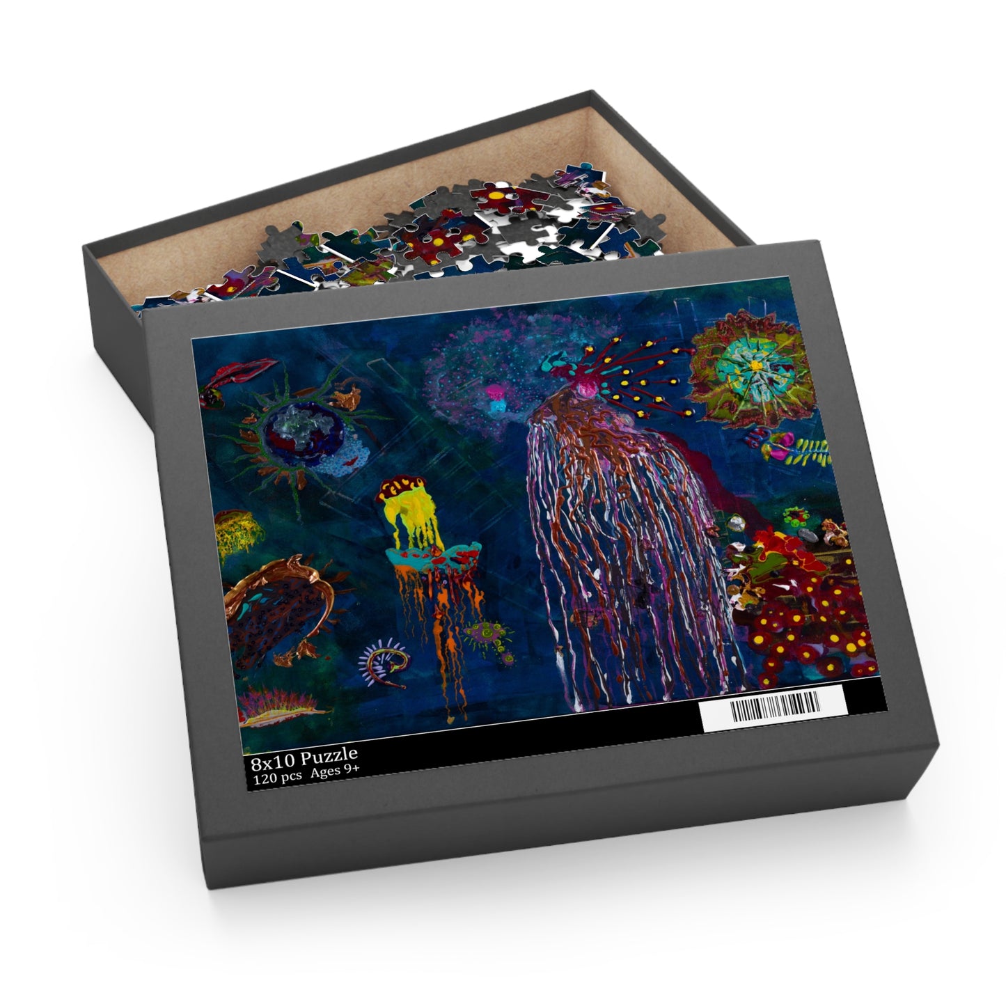 Jellyfish Night Sea Puzzle — 120/252/500‑Piece Ocean Art Jigsaw