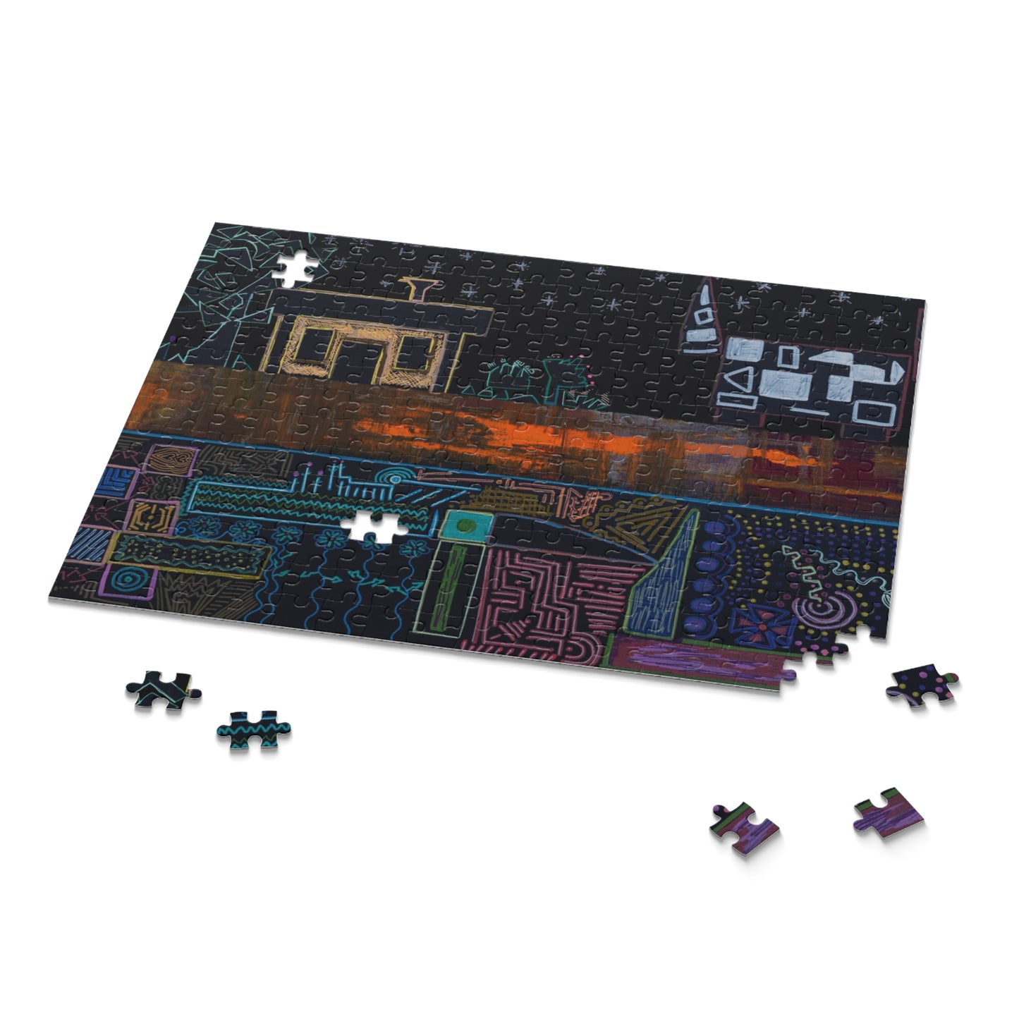 Abstract Nightscape Puzzle — 120/252/500-Piece Jigsaw