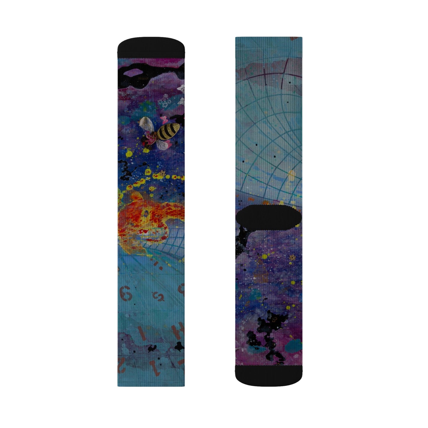 Galaxy Map Sublimation Socks — Colorful Space Map Crew Socks